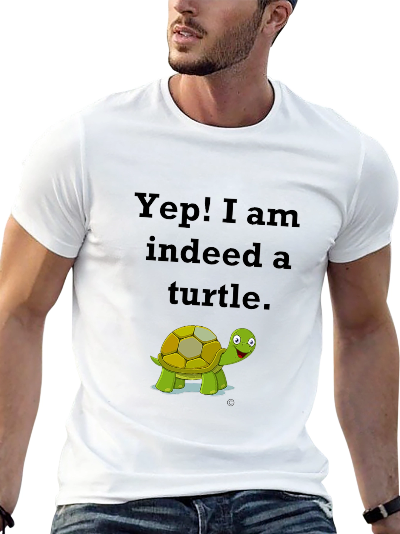 Black Yep! I am Indeed a Turtle Black T-Shirt view 13