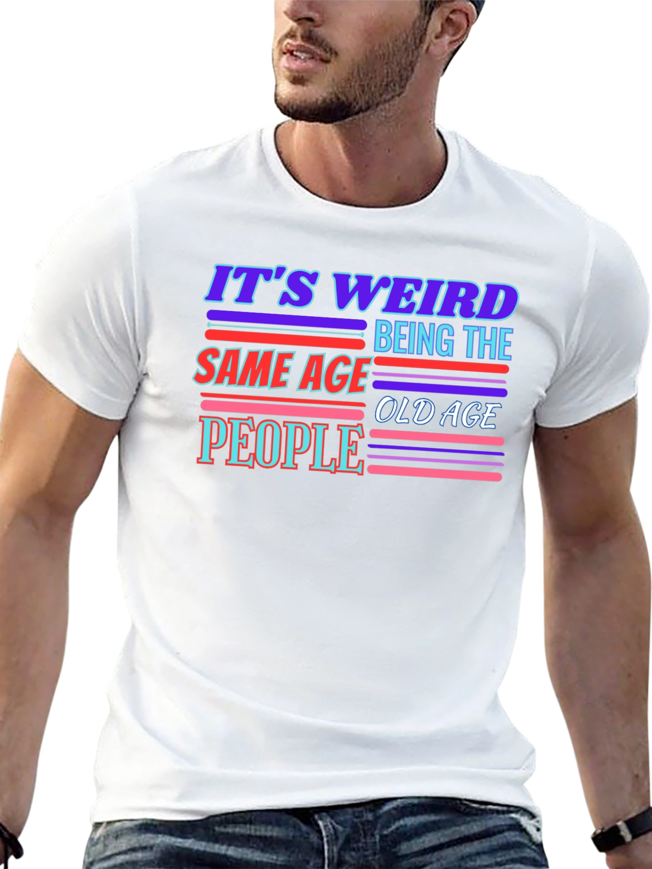 Black It's Weird Being The Same Age Old Age People T-Shirt view 13