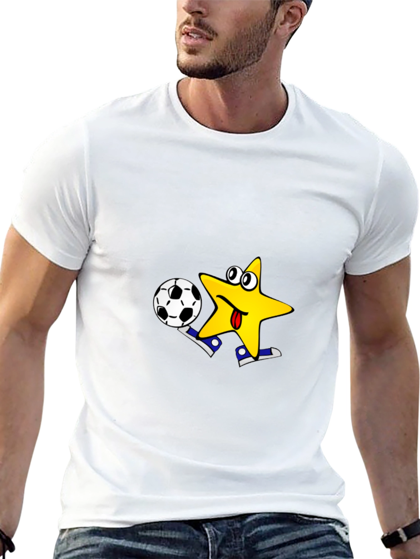 Black Funny Star Soccer T-Shirt - Kick Off in Style! view 13