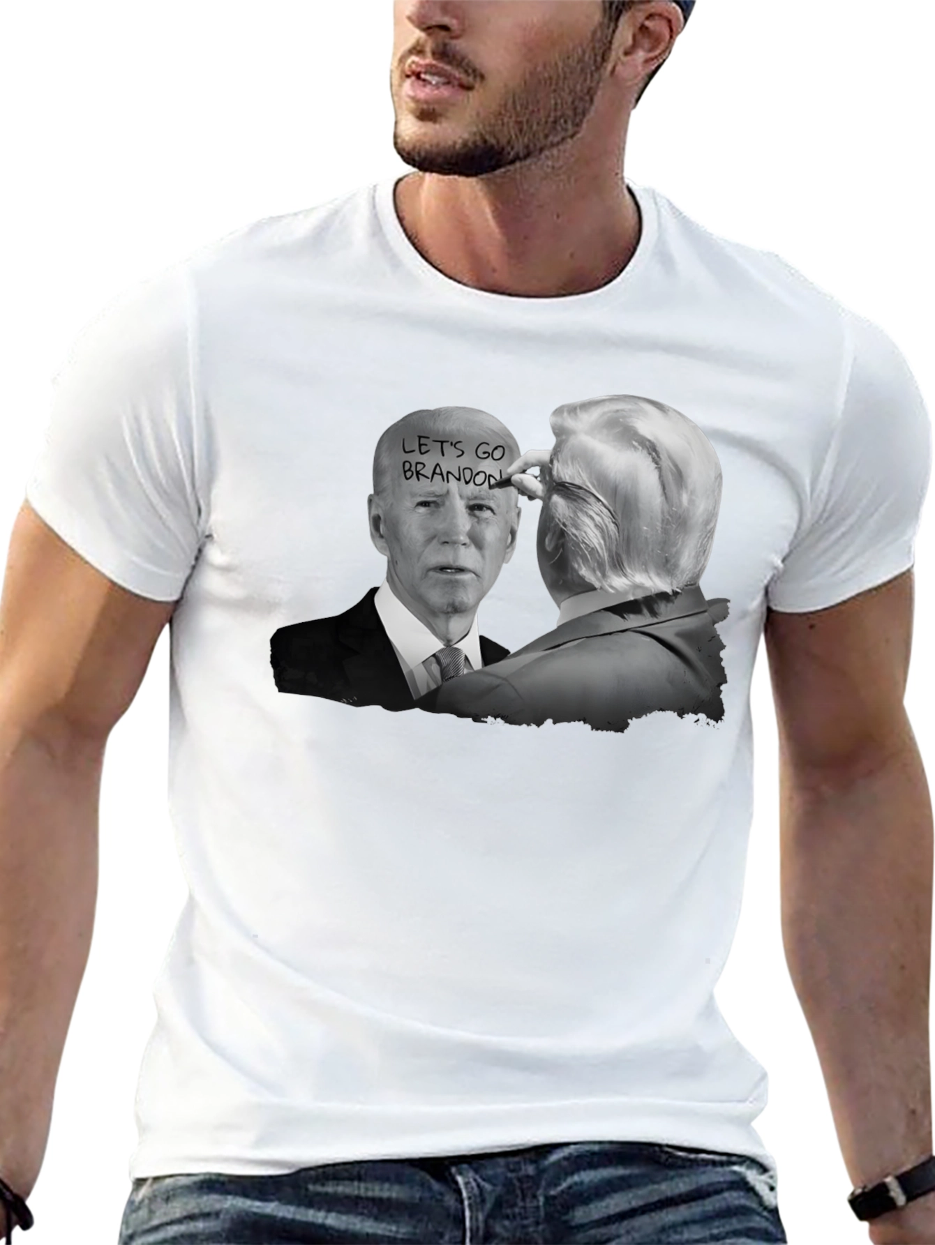 Black Let's Go Brandon T-Shirt Political Humor view 13