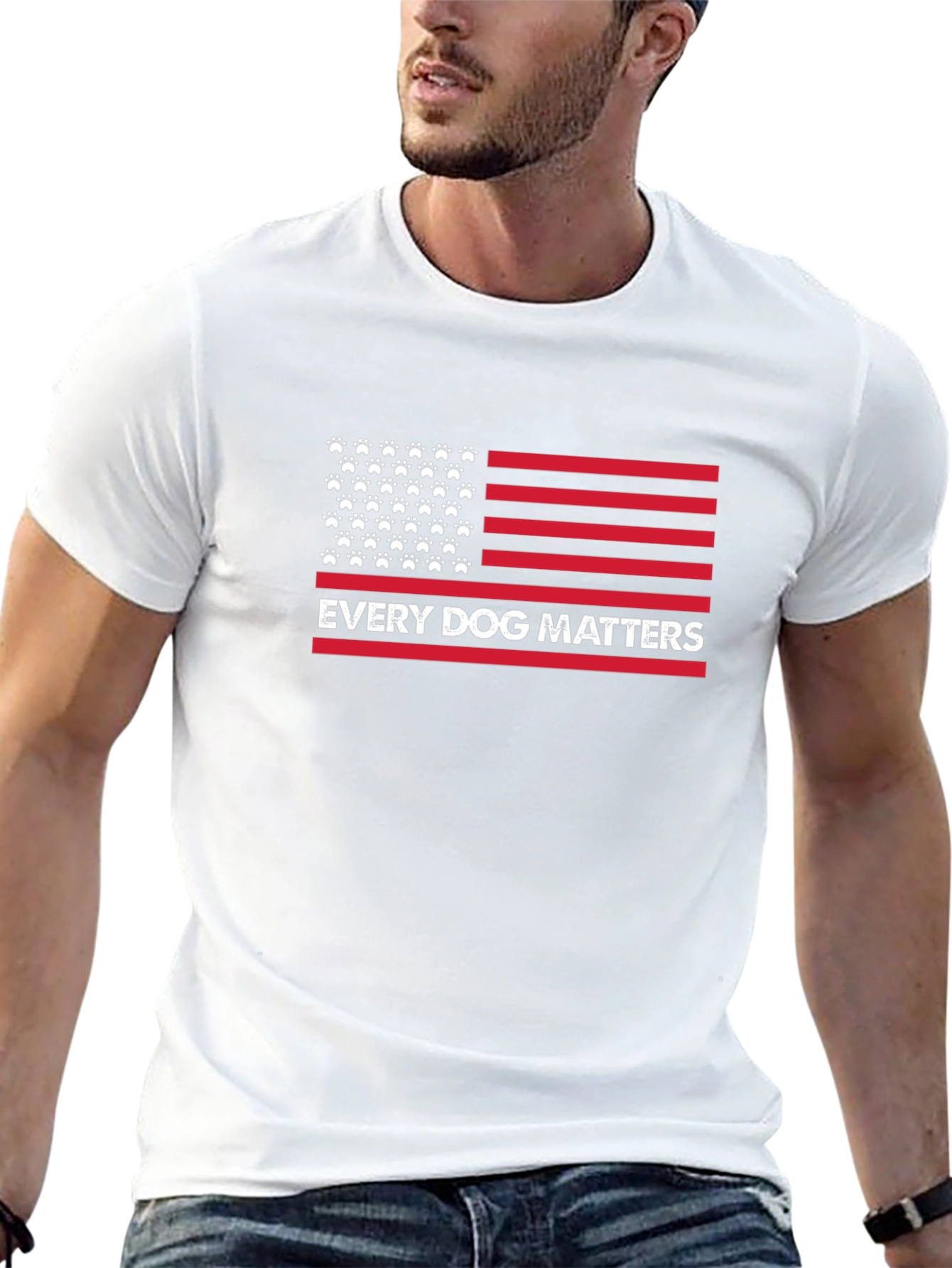 Black Every Dog Matters Patriotic Tee view 13