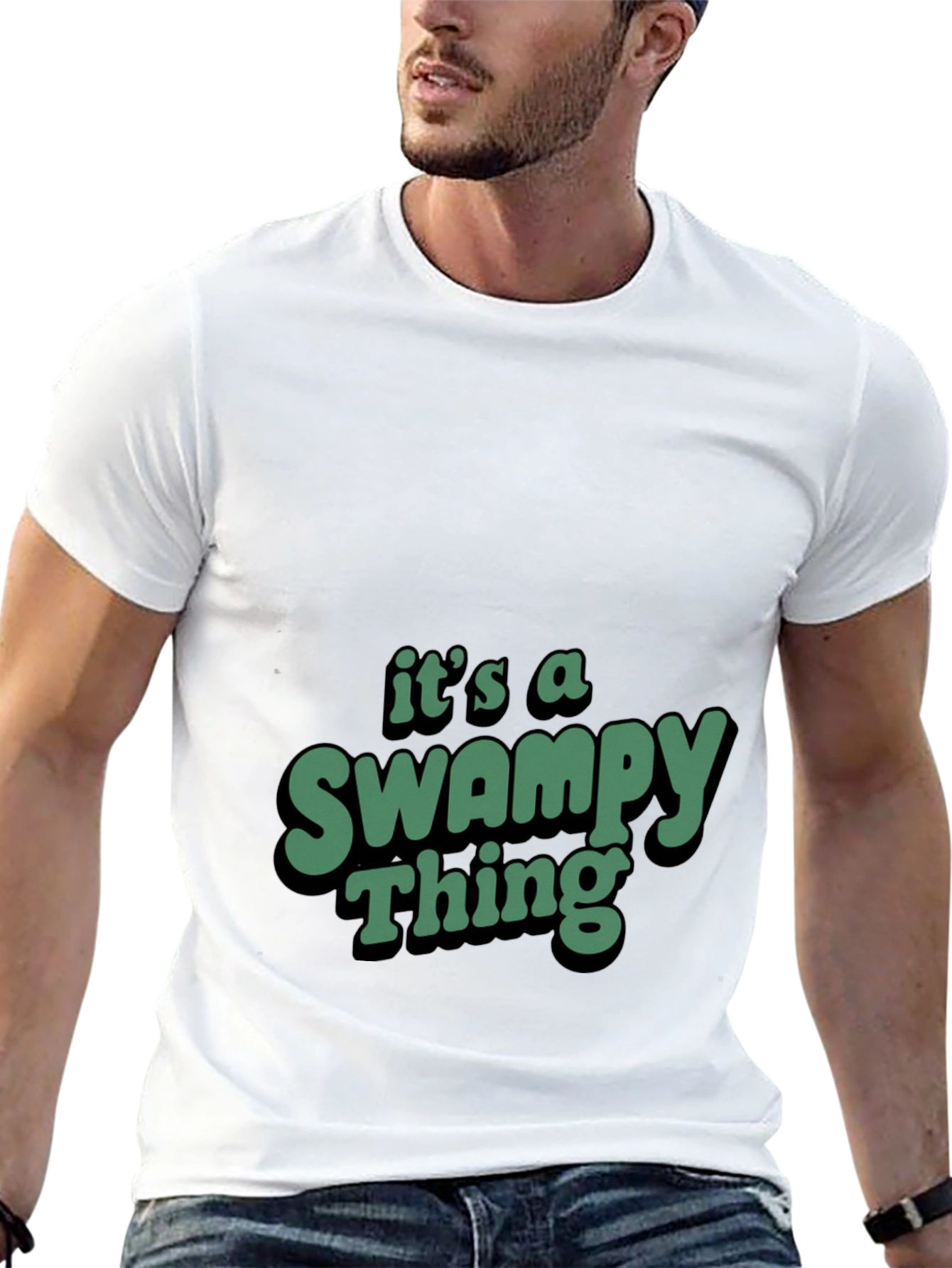 Black Swampy Thing Graphic T-Shirt view 13