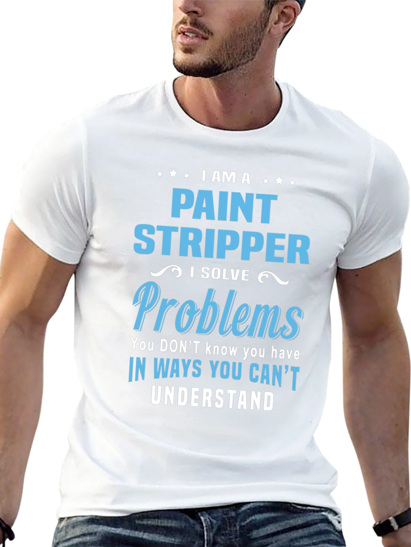 Black Paint Stripper Problem Solver Novelty T-Shirt view 13