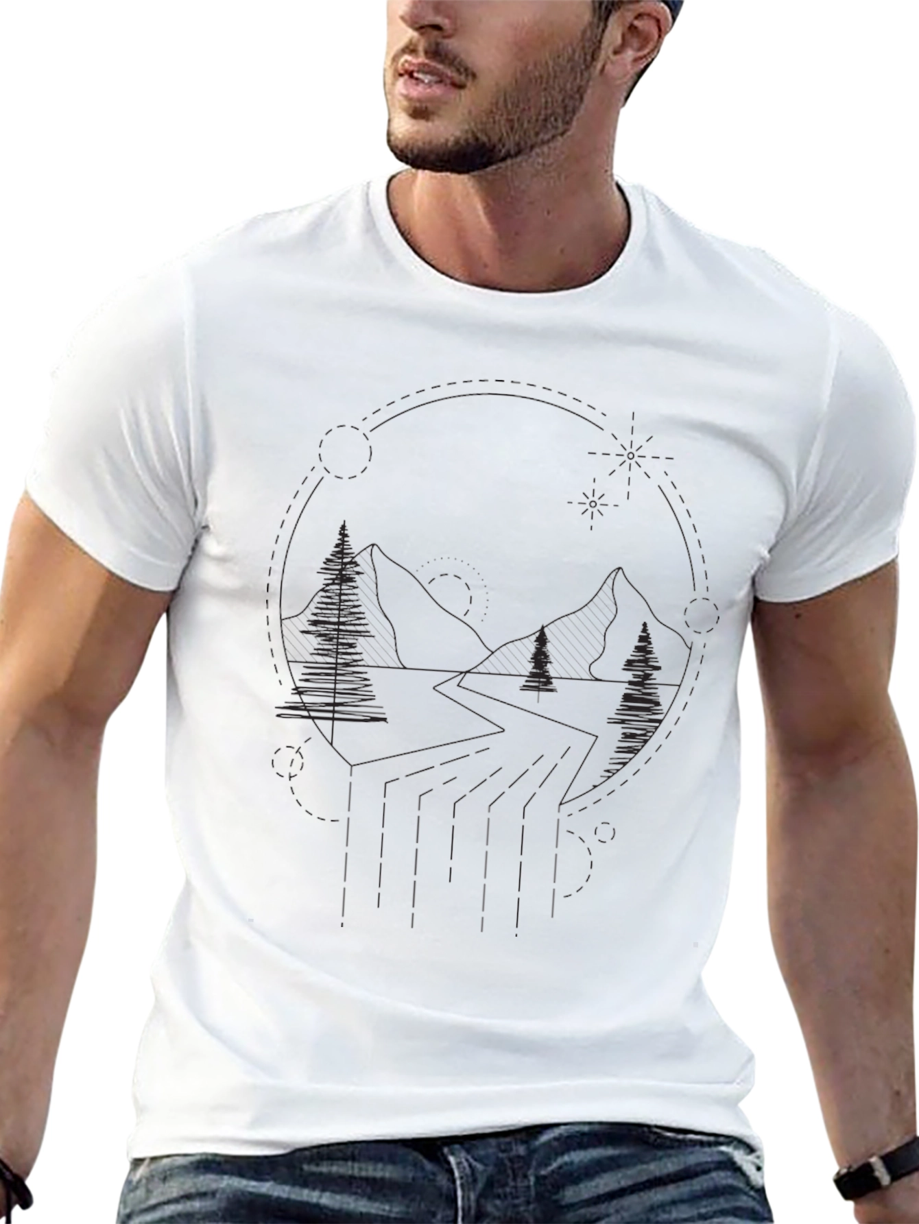 Black Men's Graphic Tee - Outdoors & Nature view 13