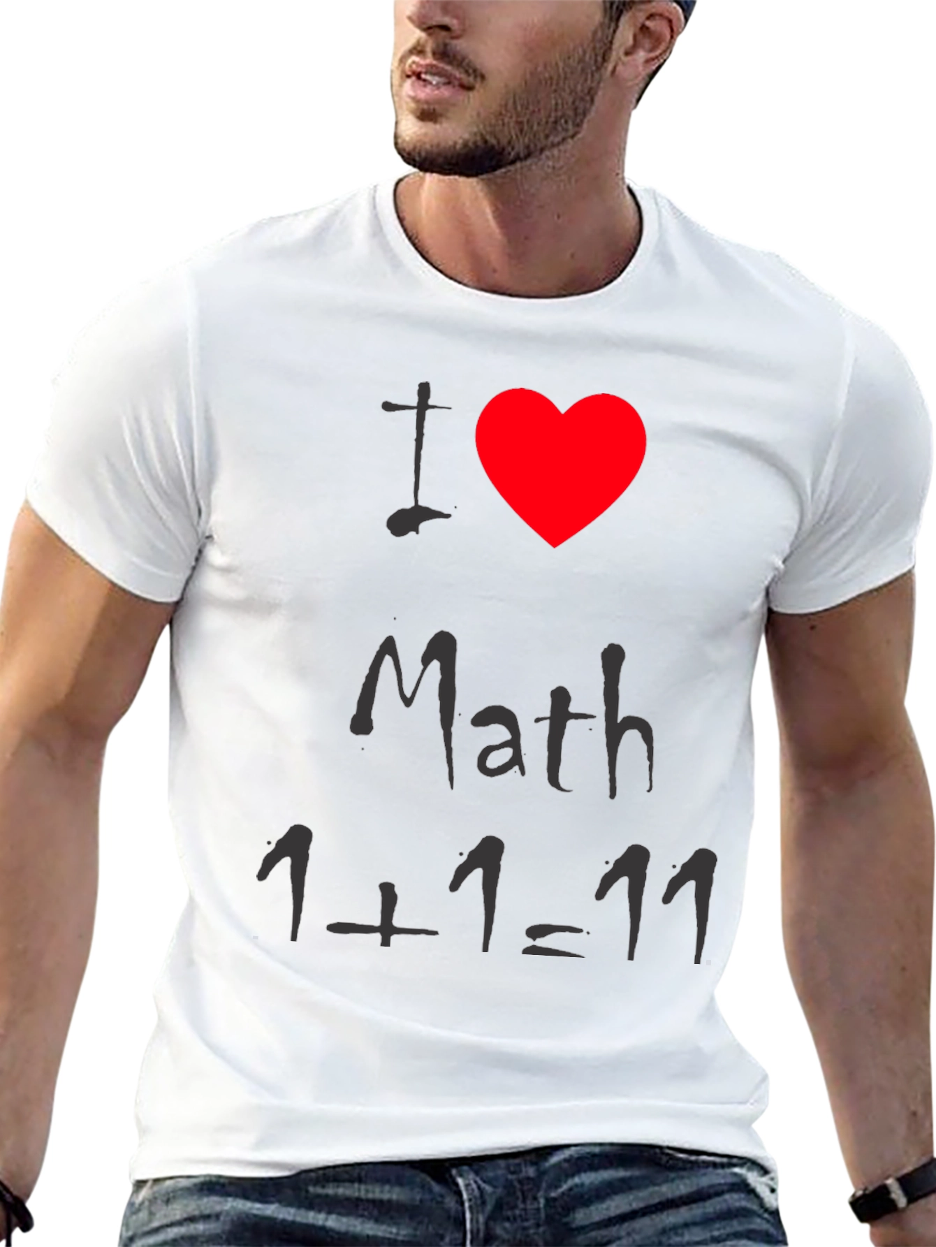 Black I Heart Math Funny T-Shirt view 13