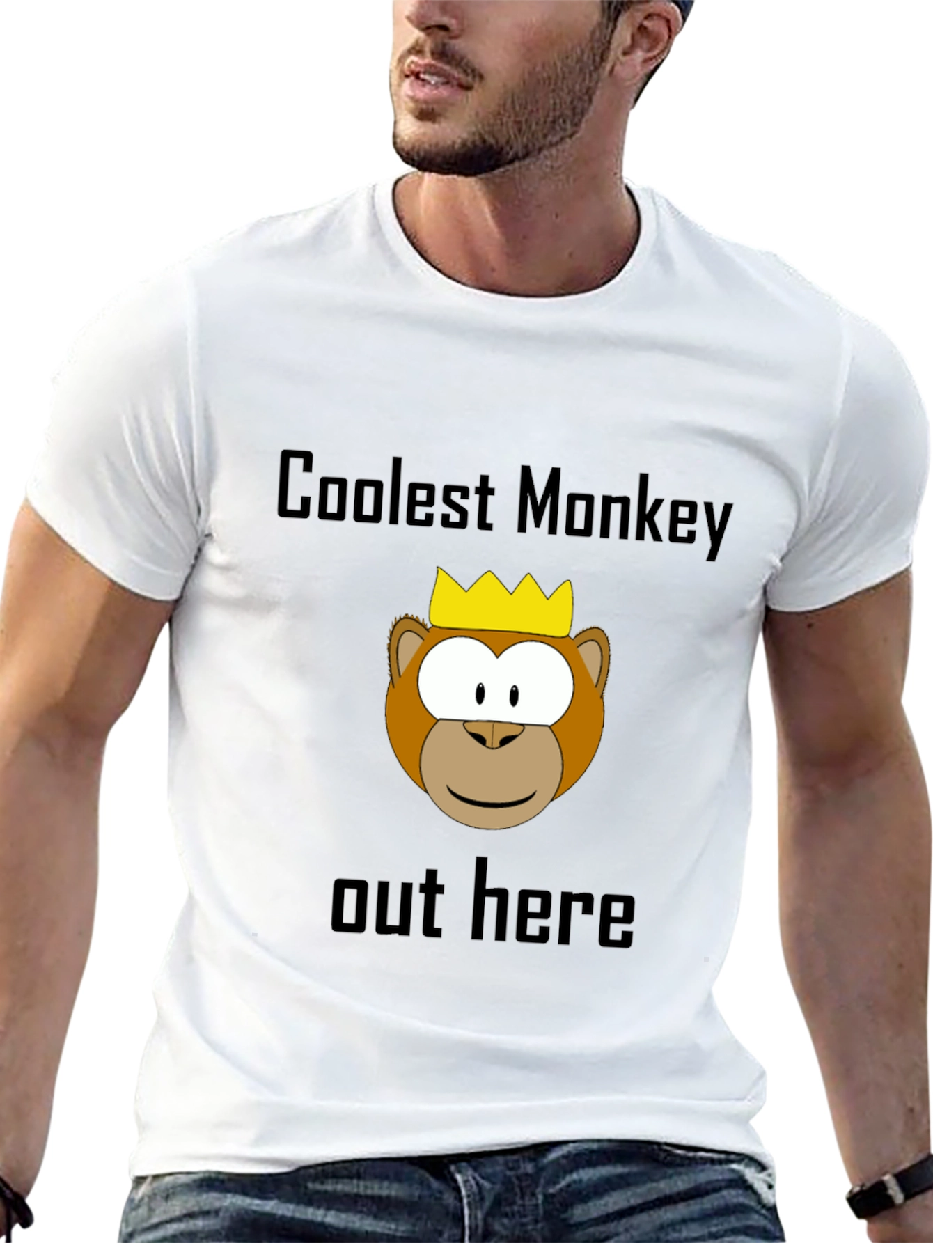 Black Coolest Monkey Graphic Tee - Black view 13