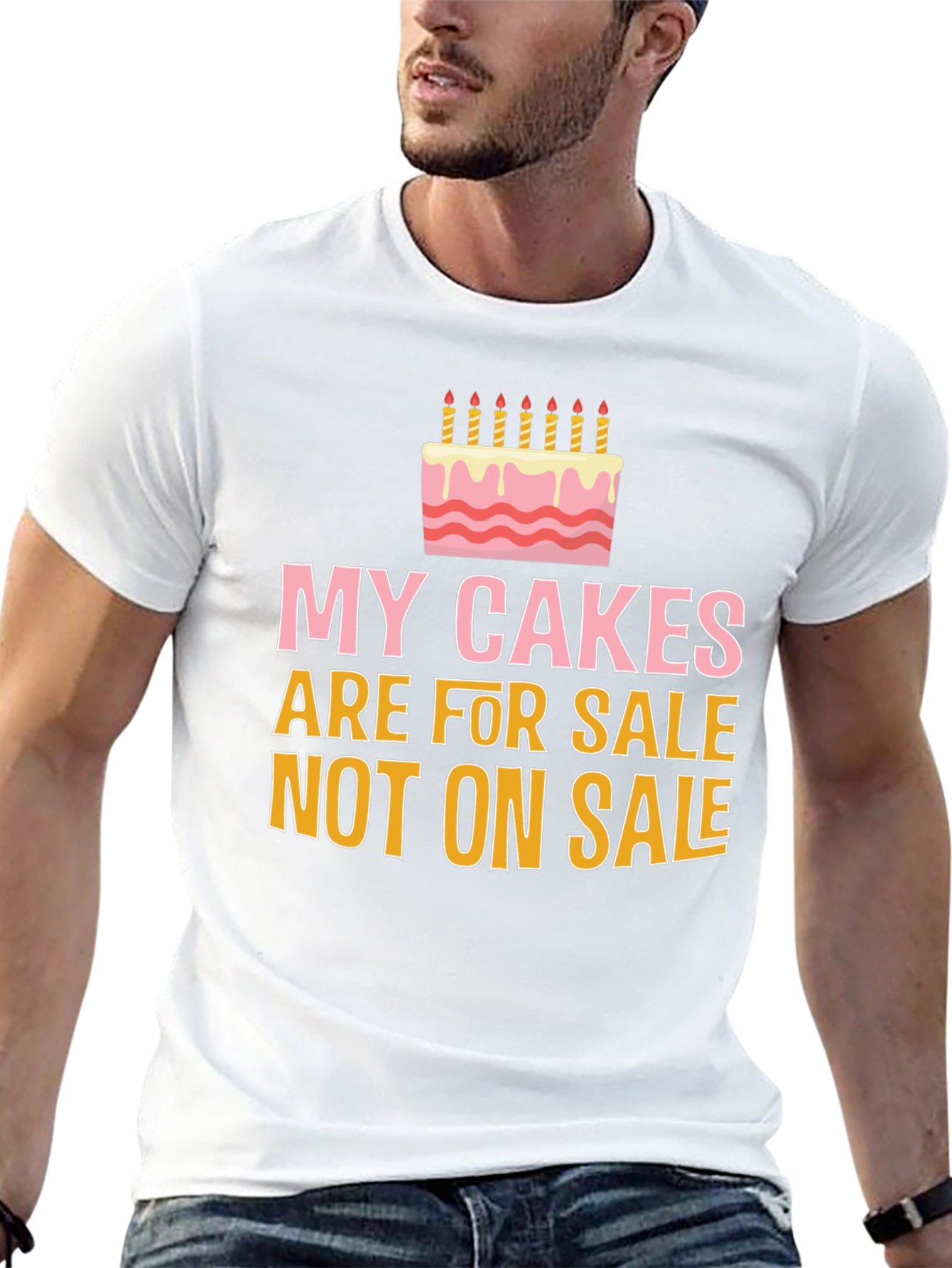 Black My Cakes Are For Sale Funny Graphic Tee view 13