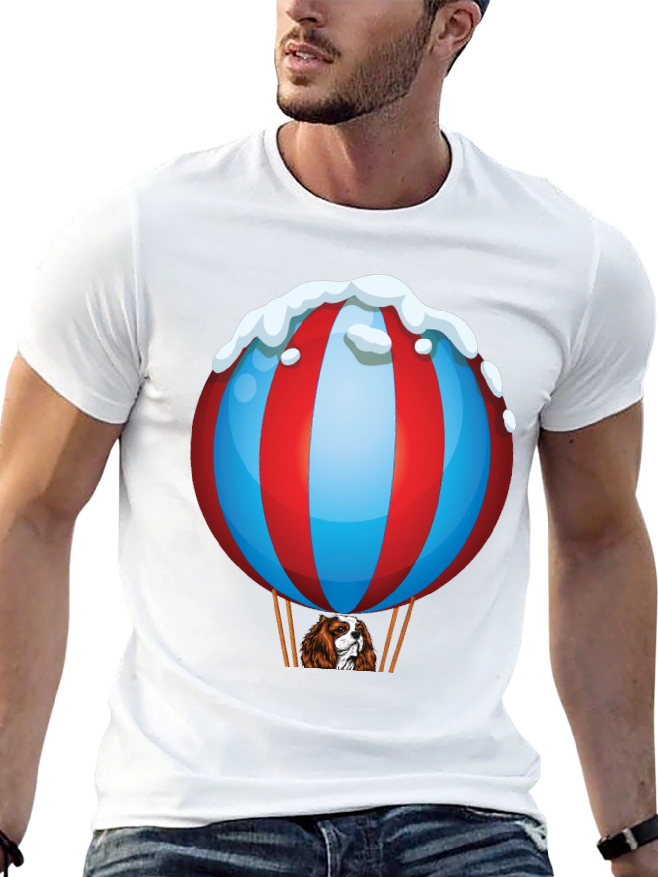 Black Dog in Hot Air Balloon T-Shirt view 13