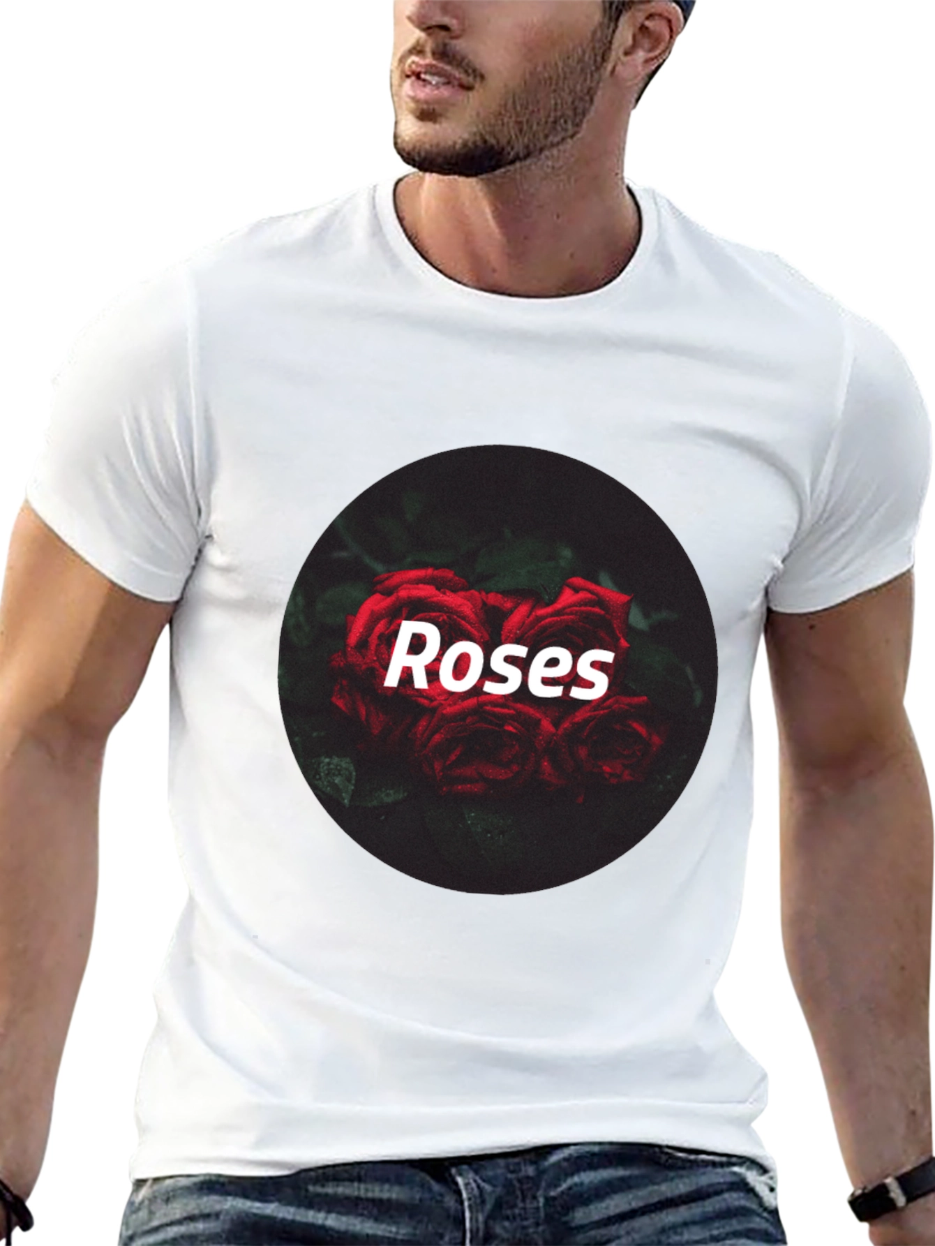 Black Roses Graphic T-Shirt - Black Crew Neck Tee view 13