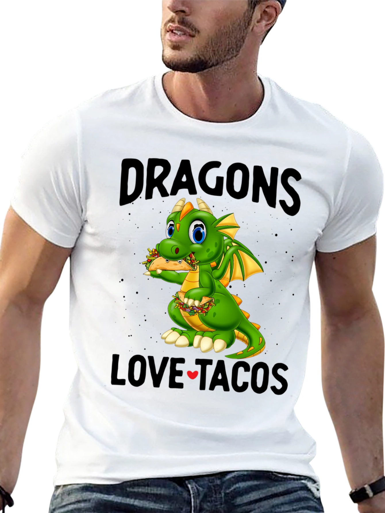 Black Dragons Love Tacos Black T-Shirt view 13