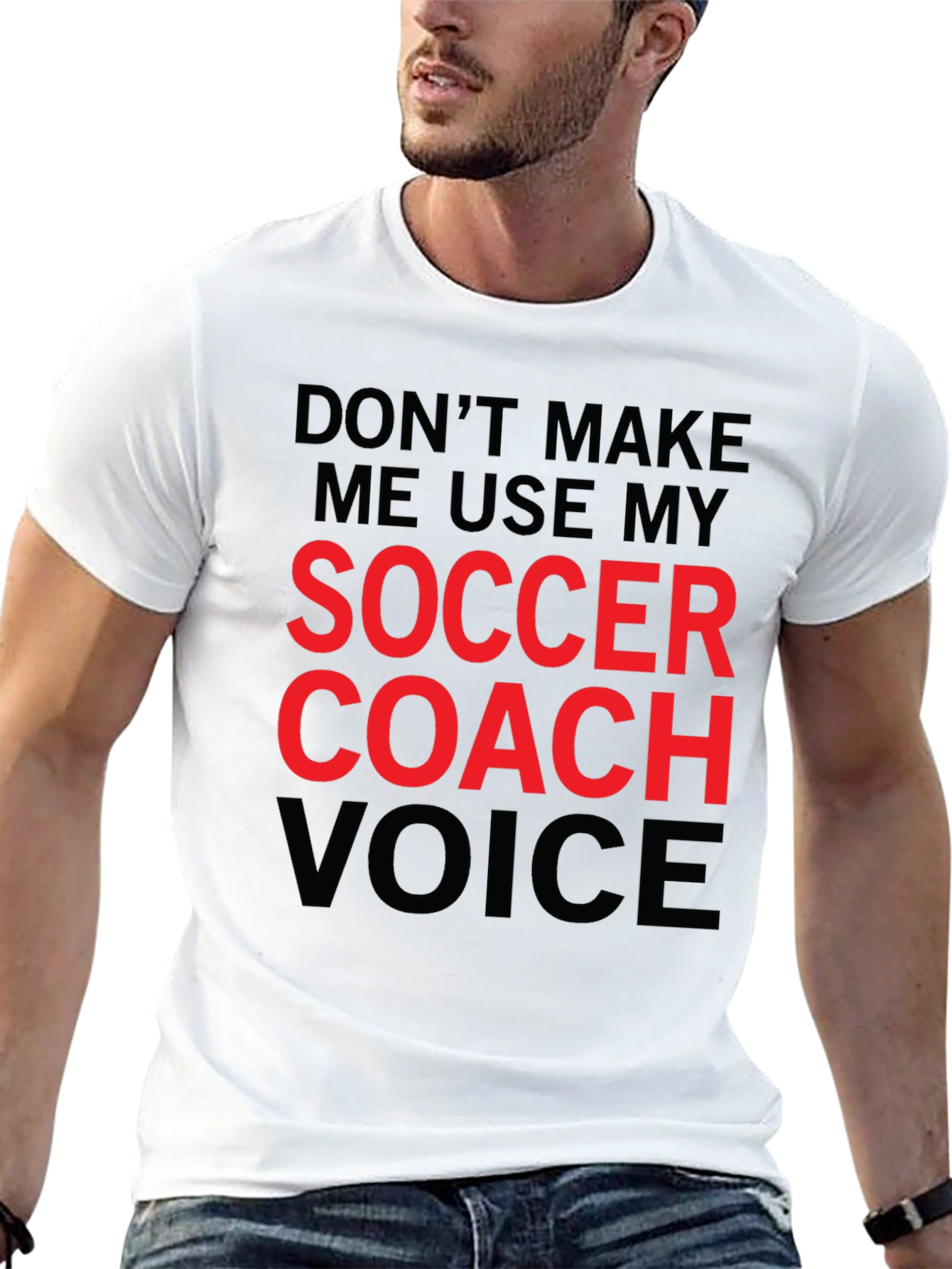 Black Soccer Coach Voice T-Shirt - Funny Coaching Tee view 13