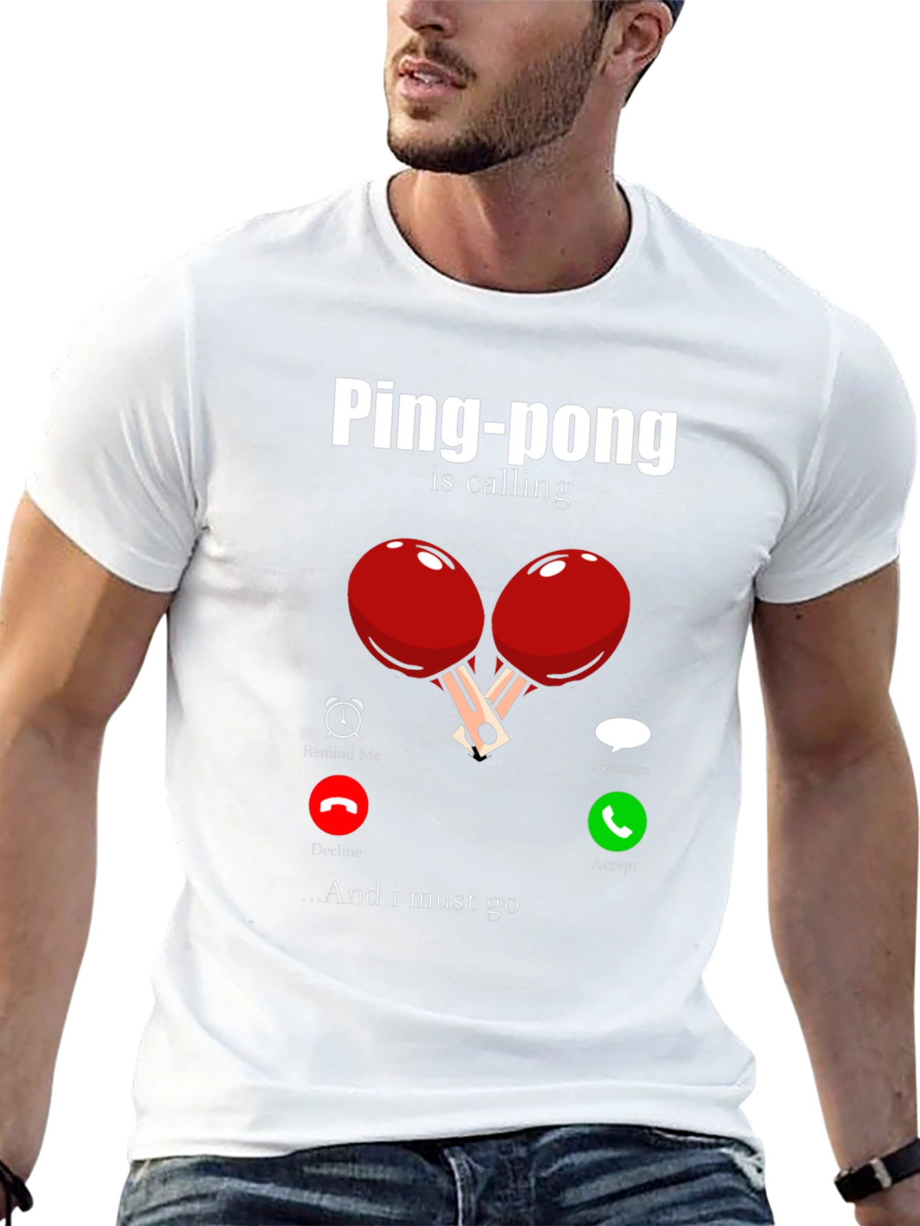 Black Ping-Pong Is Calling Men's T-Shirt view 13