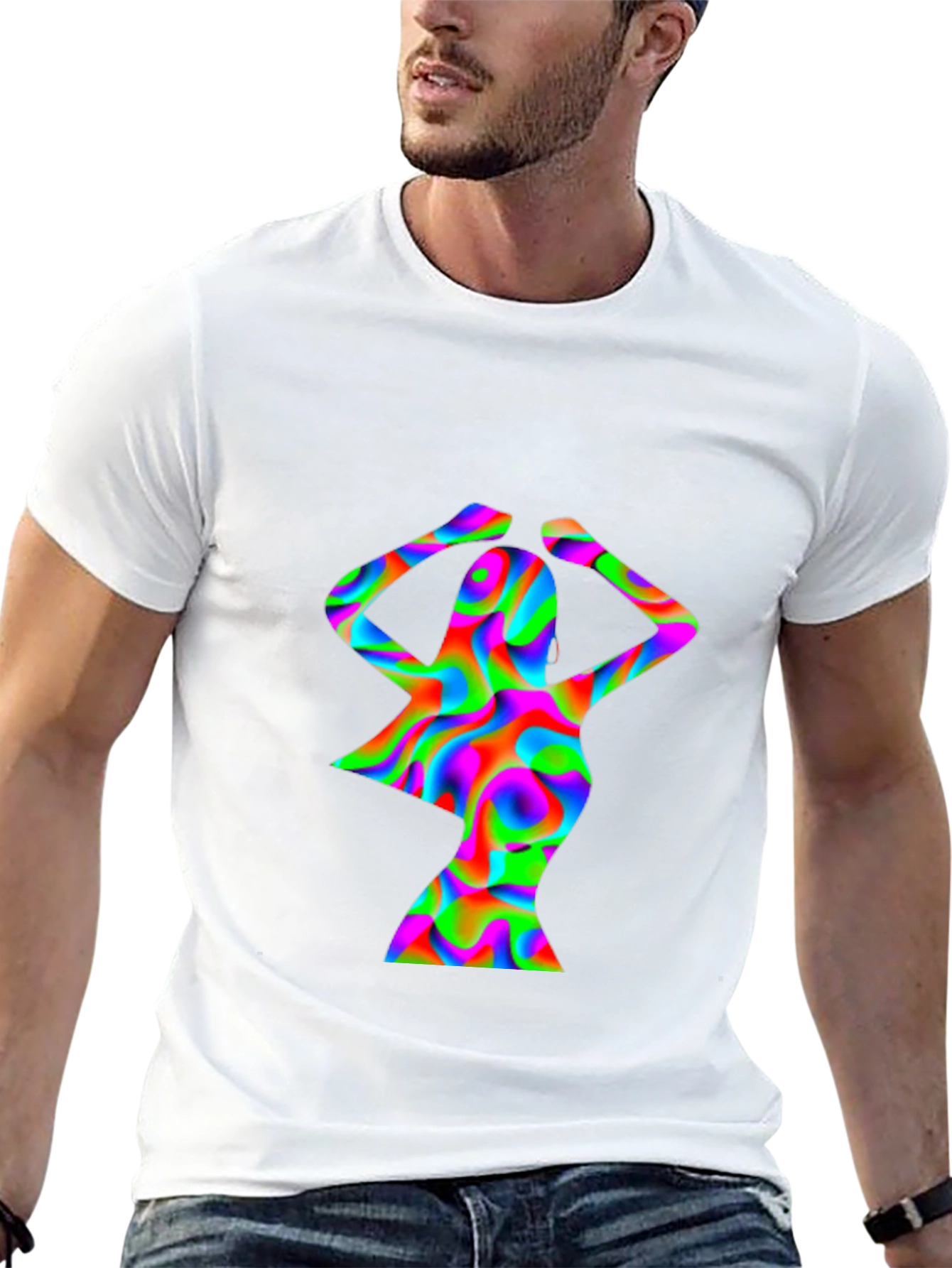 Black Psychedelic Woman Graphic T-Shirt view 13