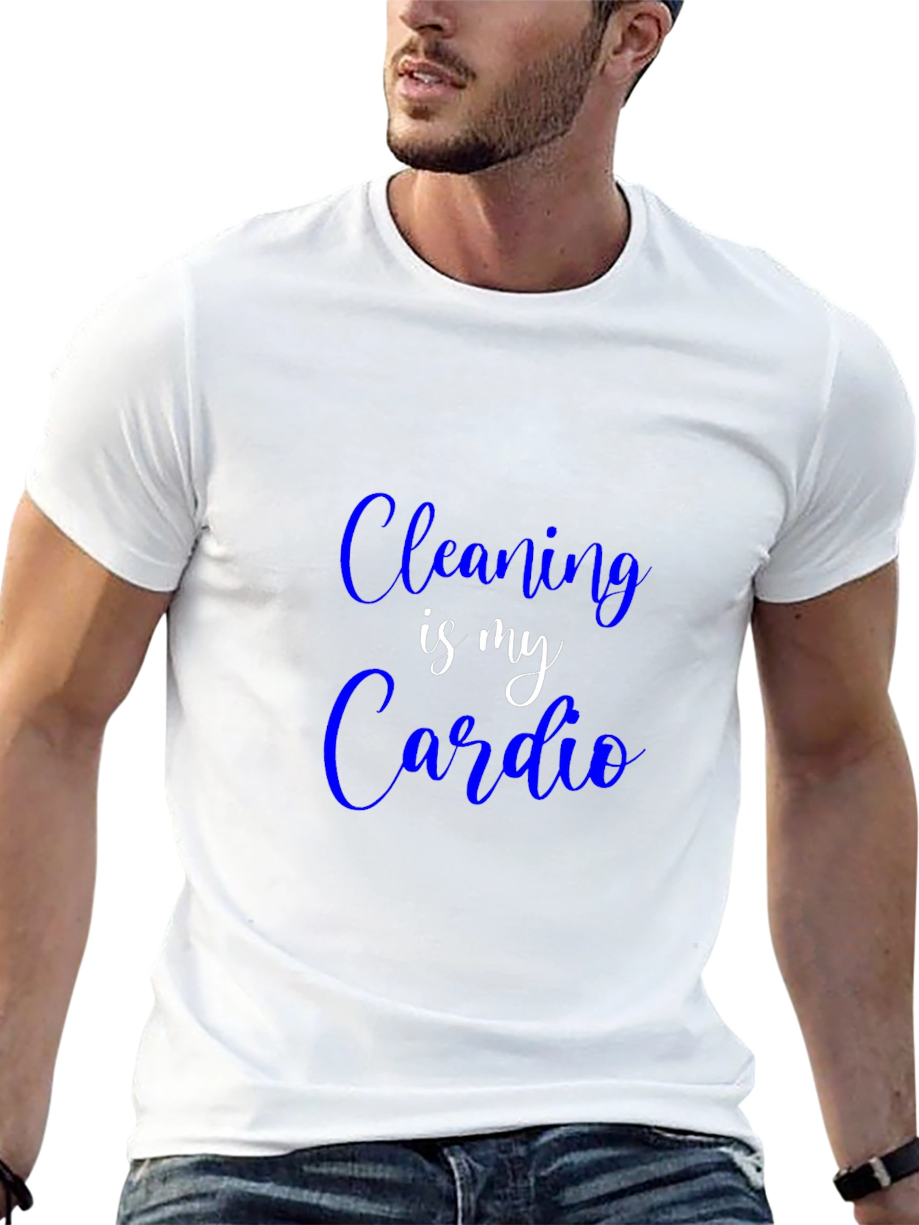 Black Cleaning is My Cardio T-Shirt - Funny Slogan Tee view 13