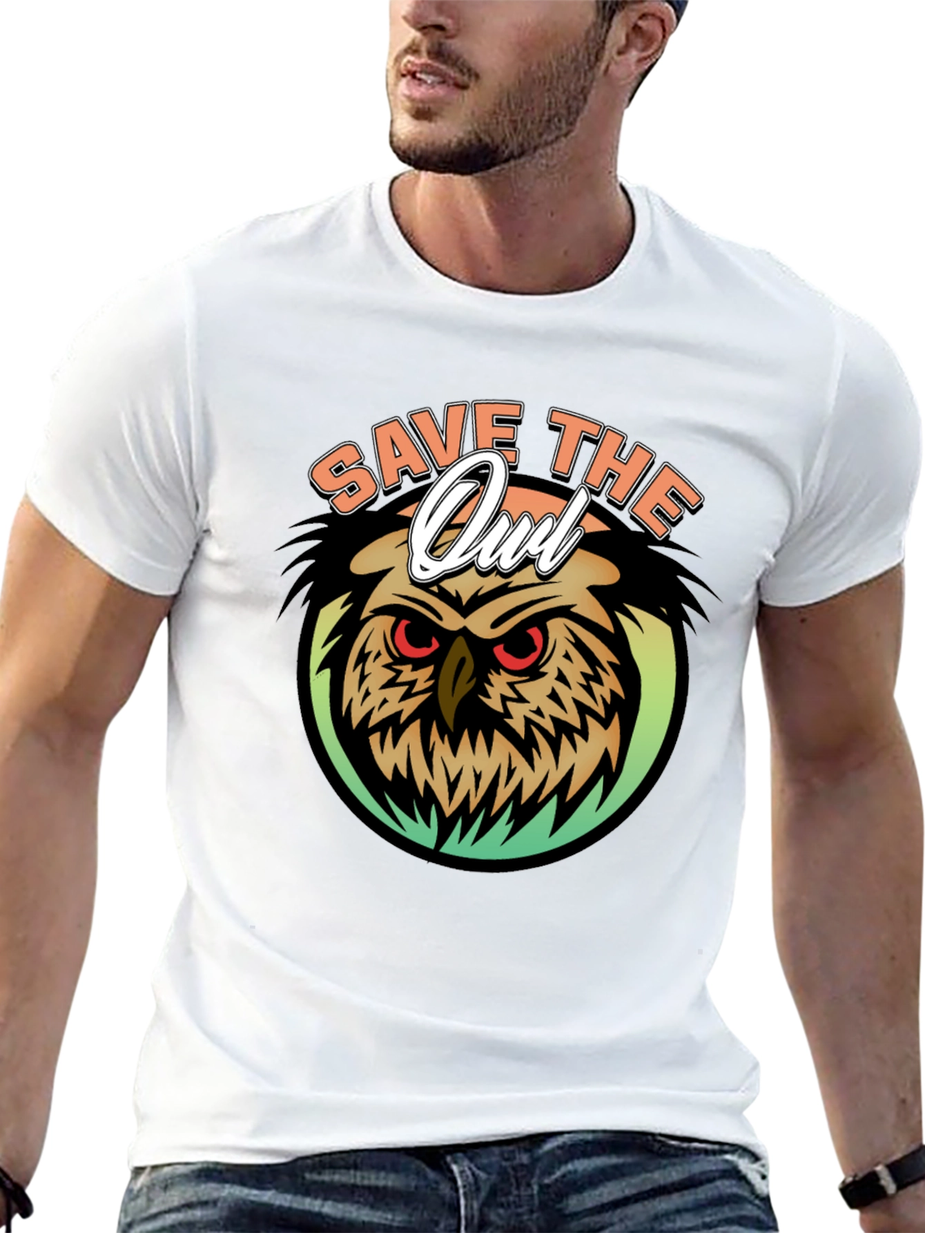 Black Save the Owl Graphic T-Shirt view 13