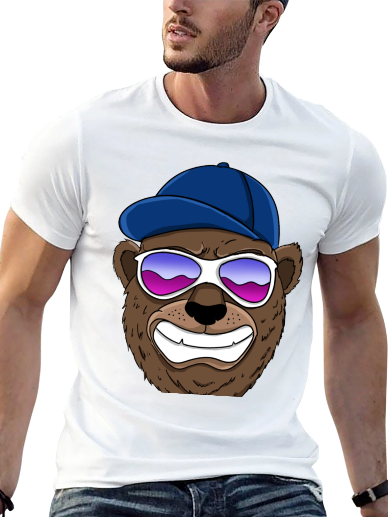 Black Cool Bear Graphic Tee - Black view 13