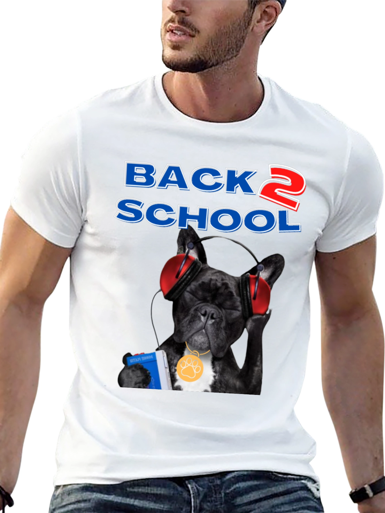 Black Back to School Bulldog T-Shirt view 13