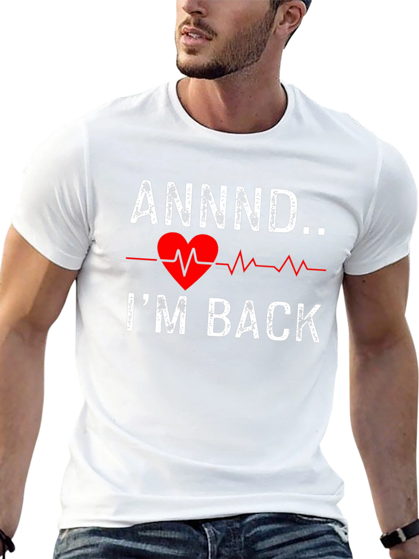 Black I'm Back Heartbeat Graphic Tee view 13