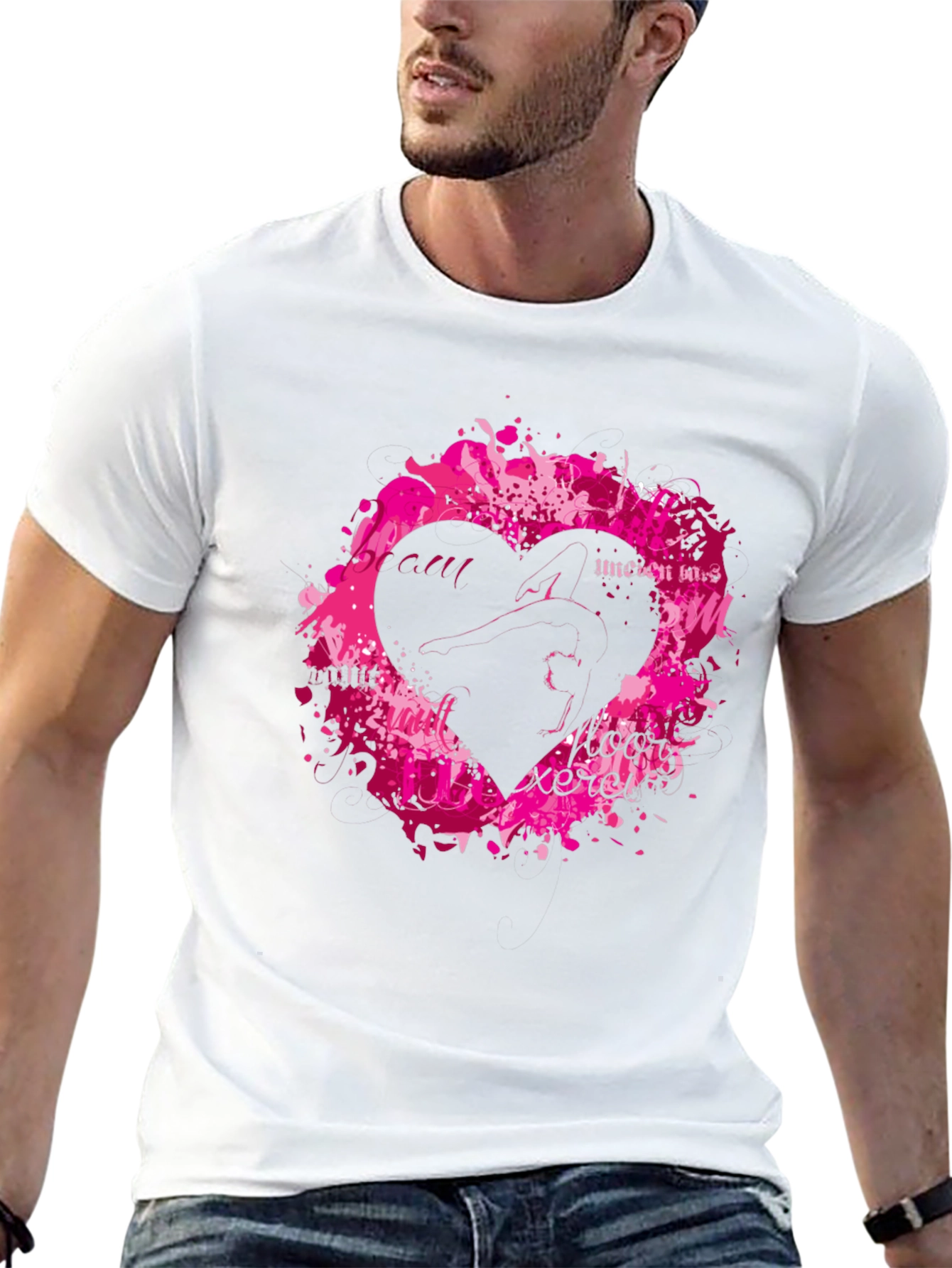 Black Black T-Shirt with Heart Graphic view 13