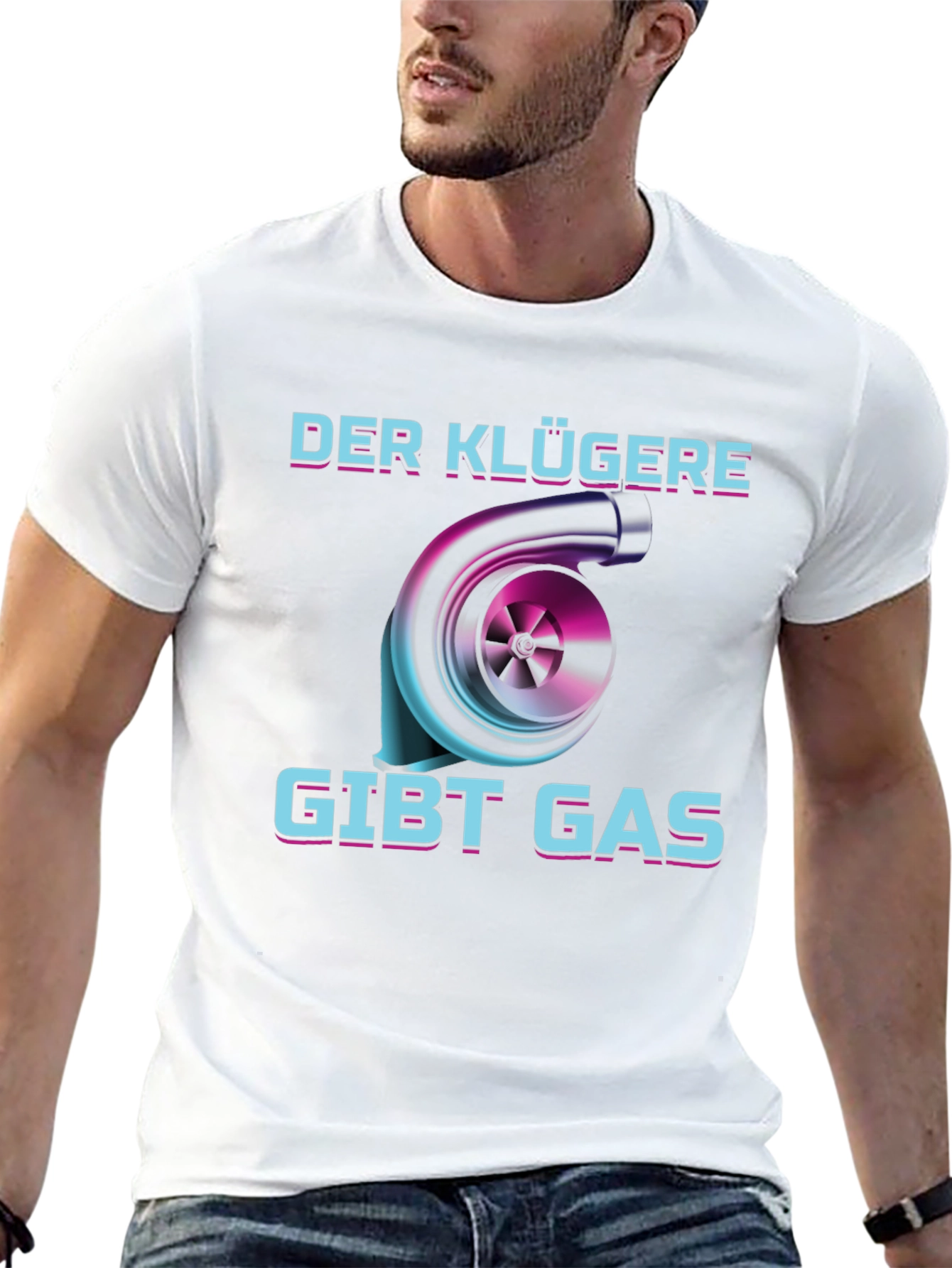 Black Der Klügere Gibt Gas T-Shirt Turbo Car Enthusiast view 13