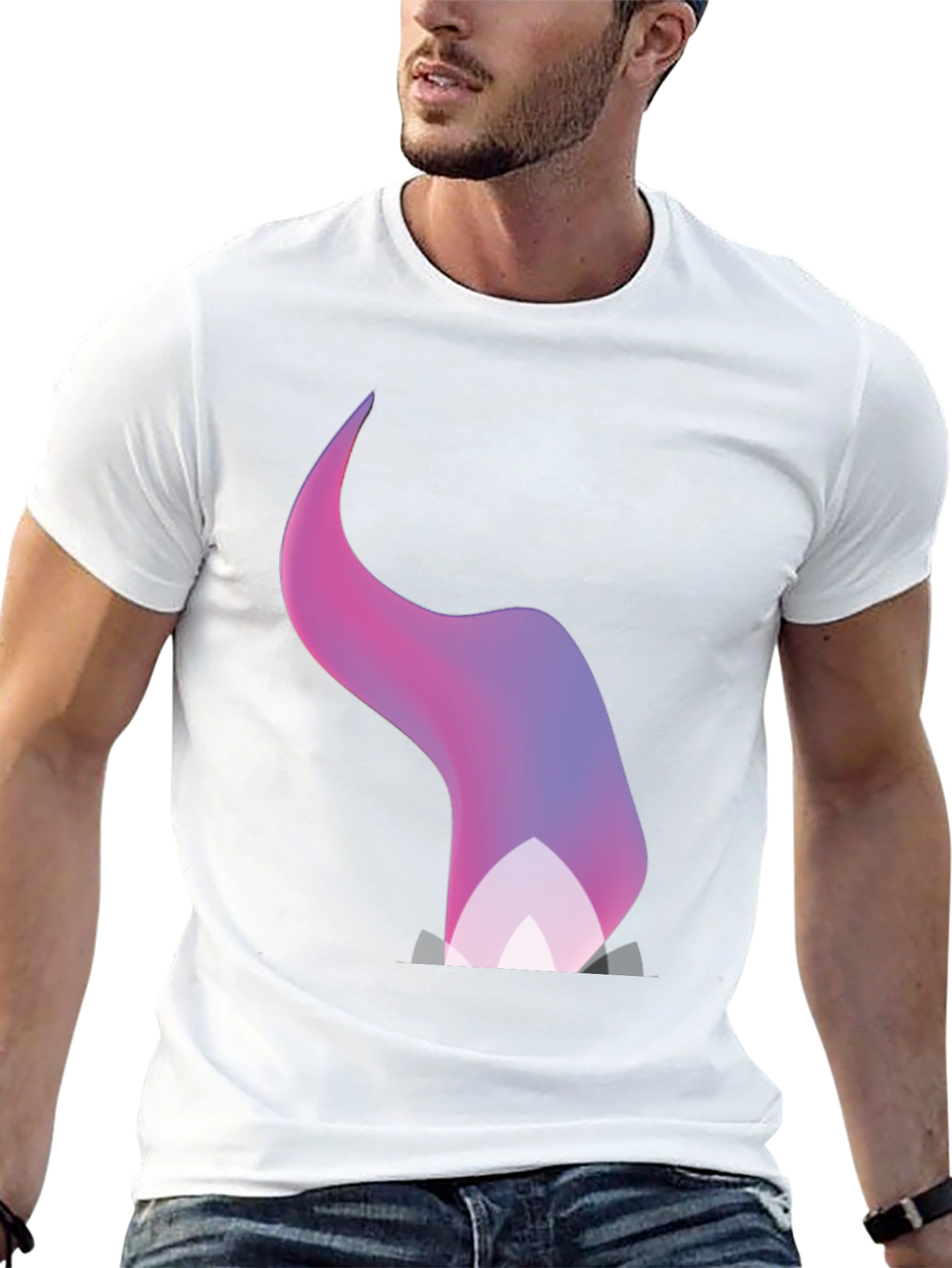 Black Gradient Flame Graphic Black T-Shirt view 13