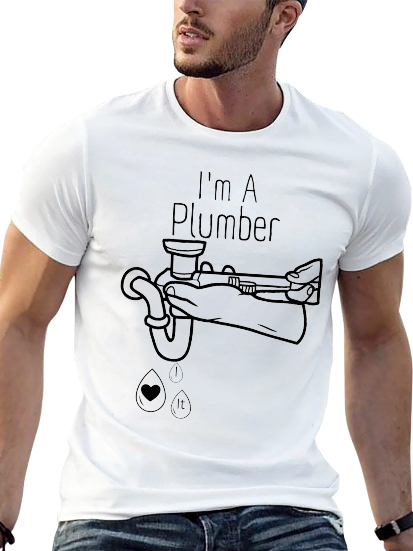 Black I'm A Plumber Graphic Tee - Black view 13