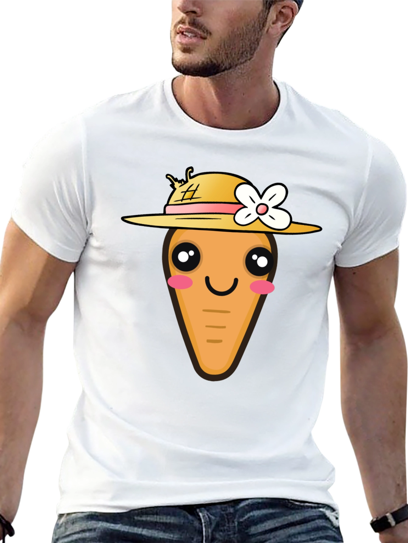 Black Cute Carrot T-Shirt - Funny Cartoon Tee view 13