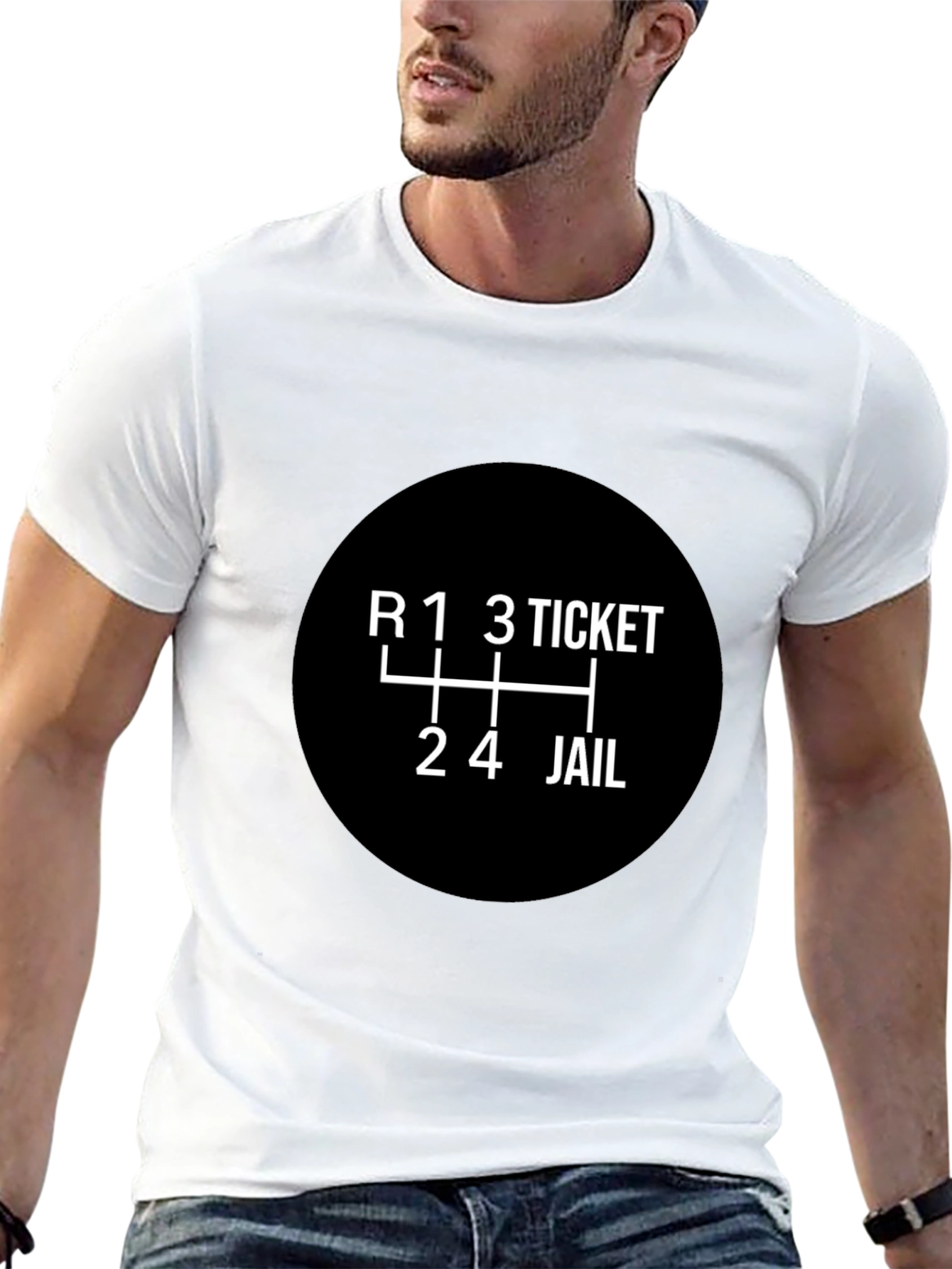 Black Funny Car Enthusiast T-Shirt - Shift to Jail! view 13