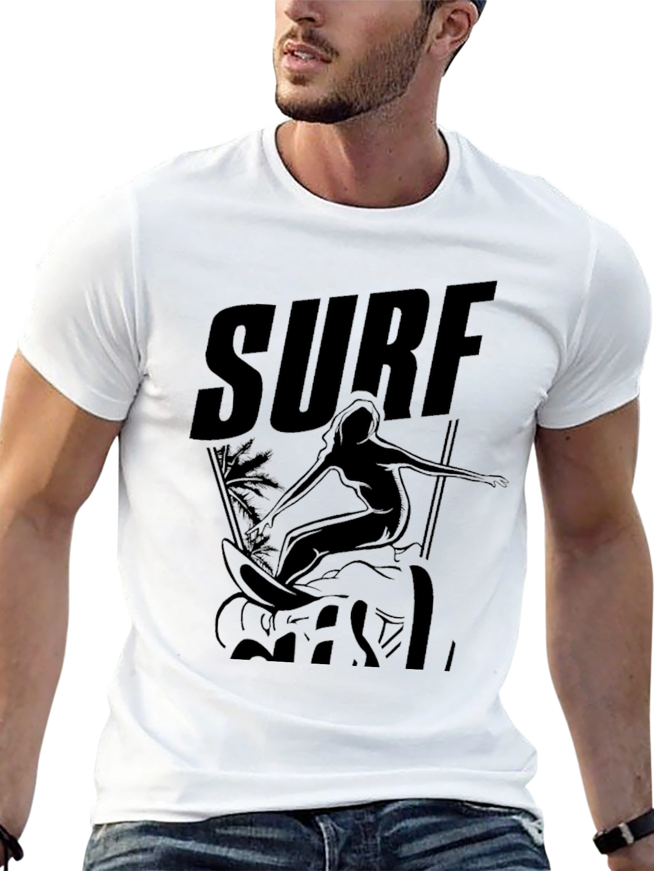 Black Surf Girl Black Graphic Tee view 13
