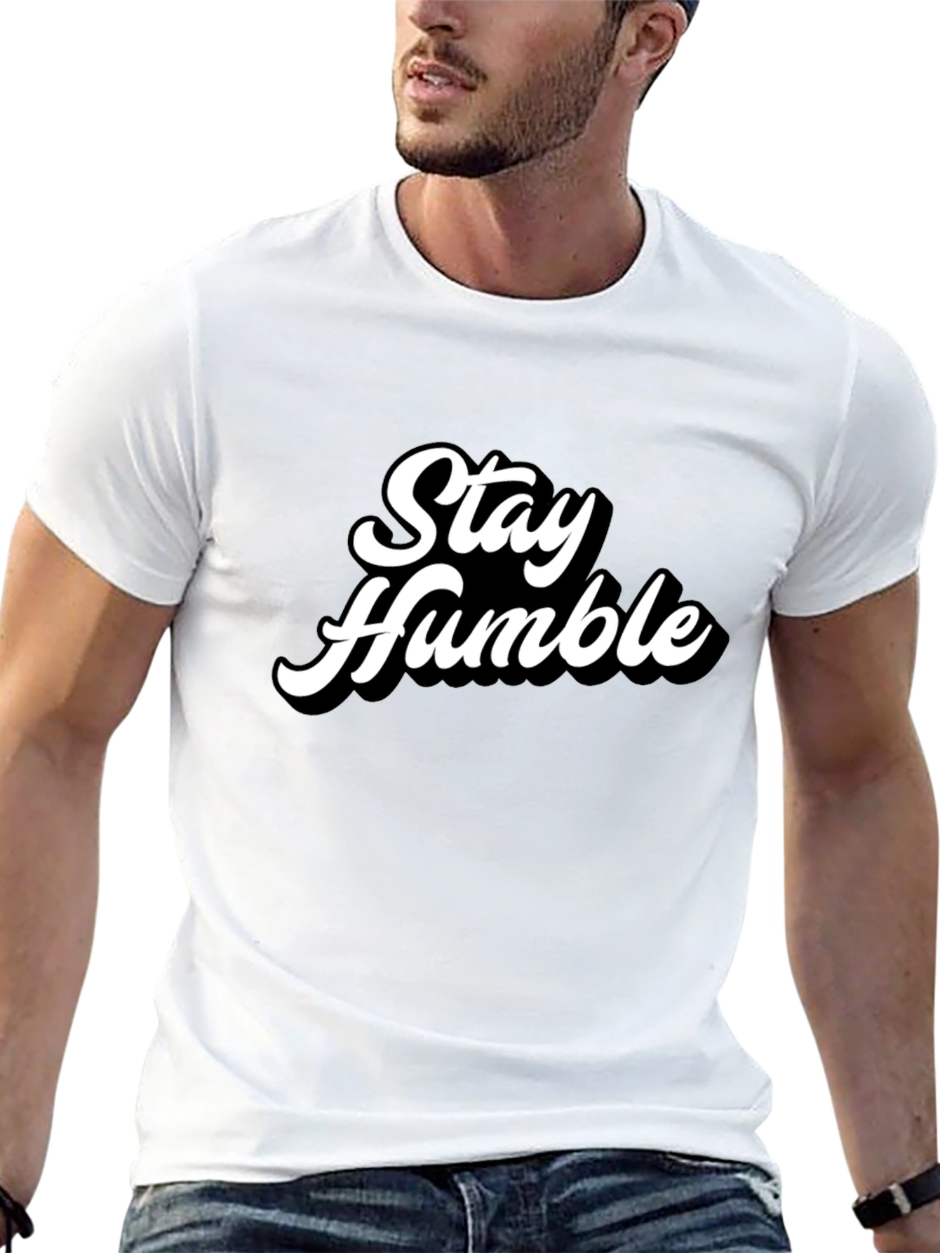 Black Stay Humble Graphic Tee - Men's Black T-Shirt view 13