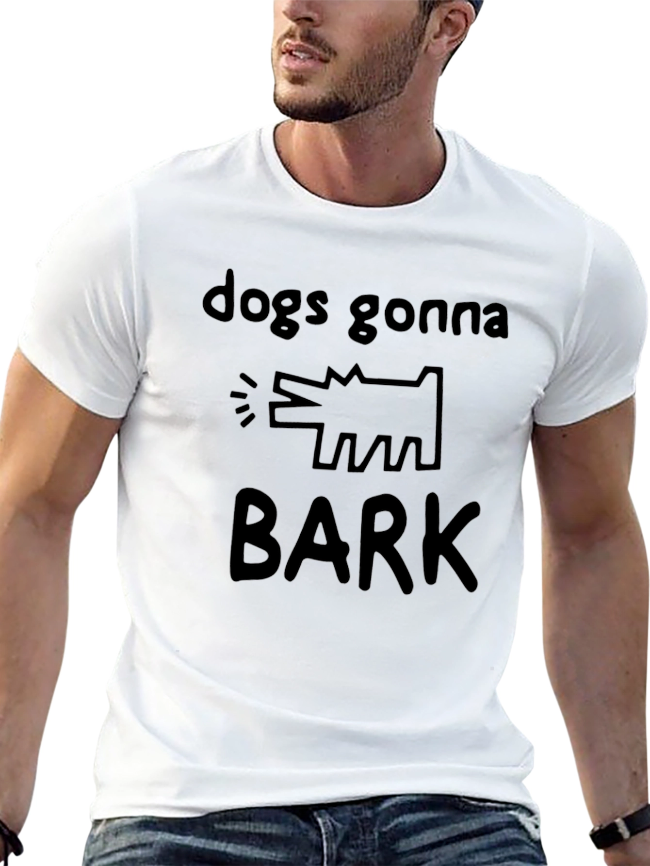 Black Dogs Gonna Bark Graphic Tee - Black Casual T-Shirt view 13