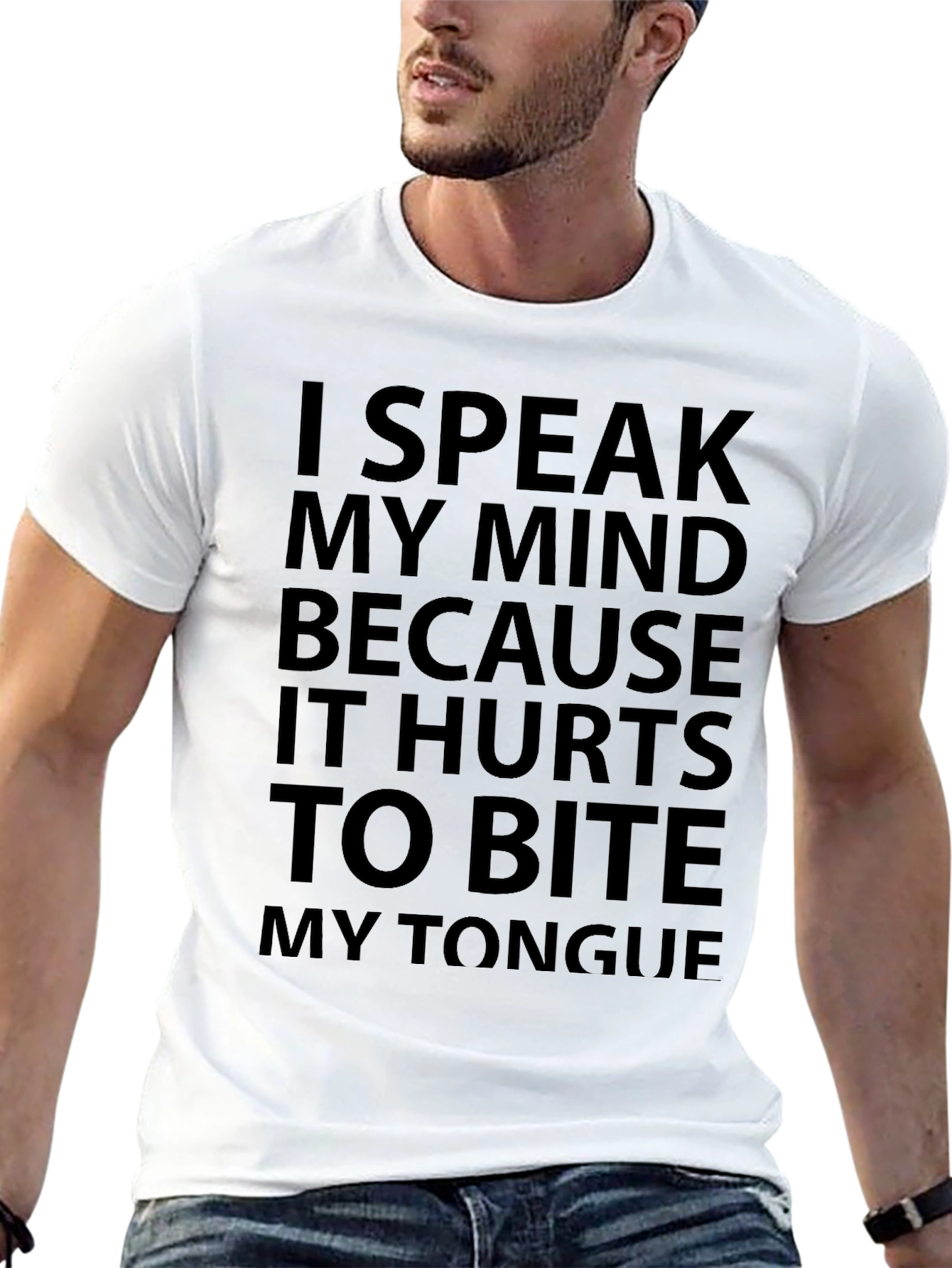 Black I Speak My Mind Funny Graphic T-Shirt view 13