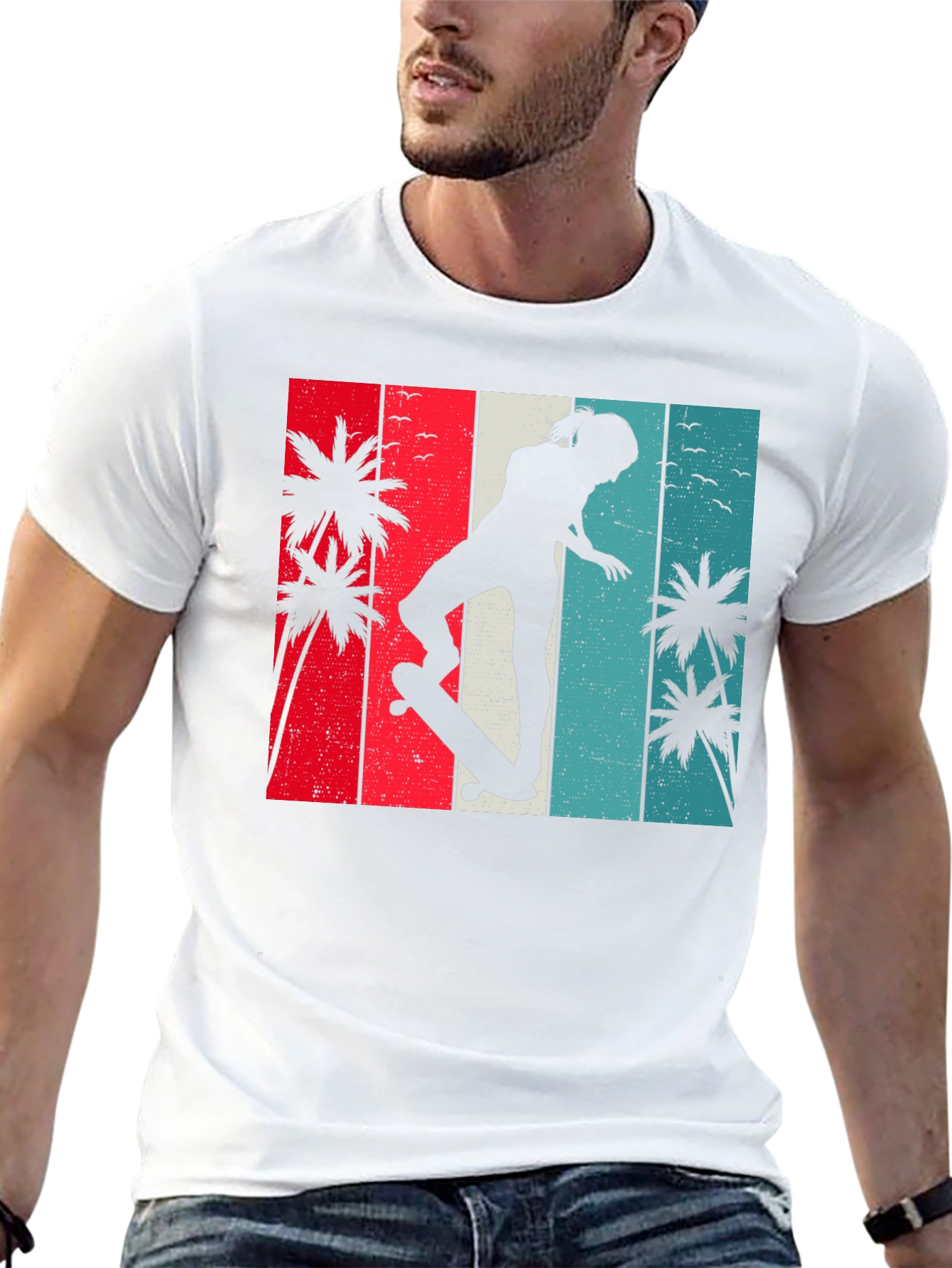 Black Retro Skater T-Shirt view 13