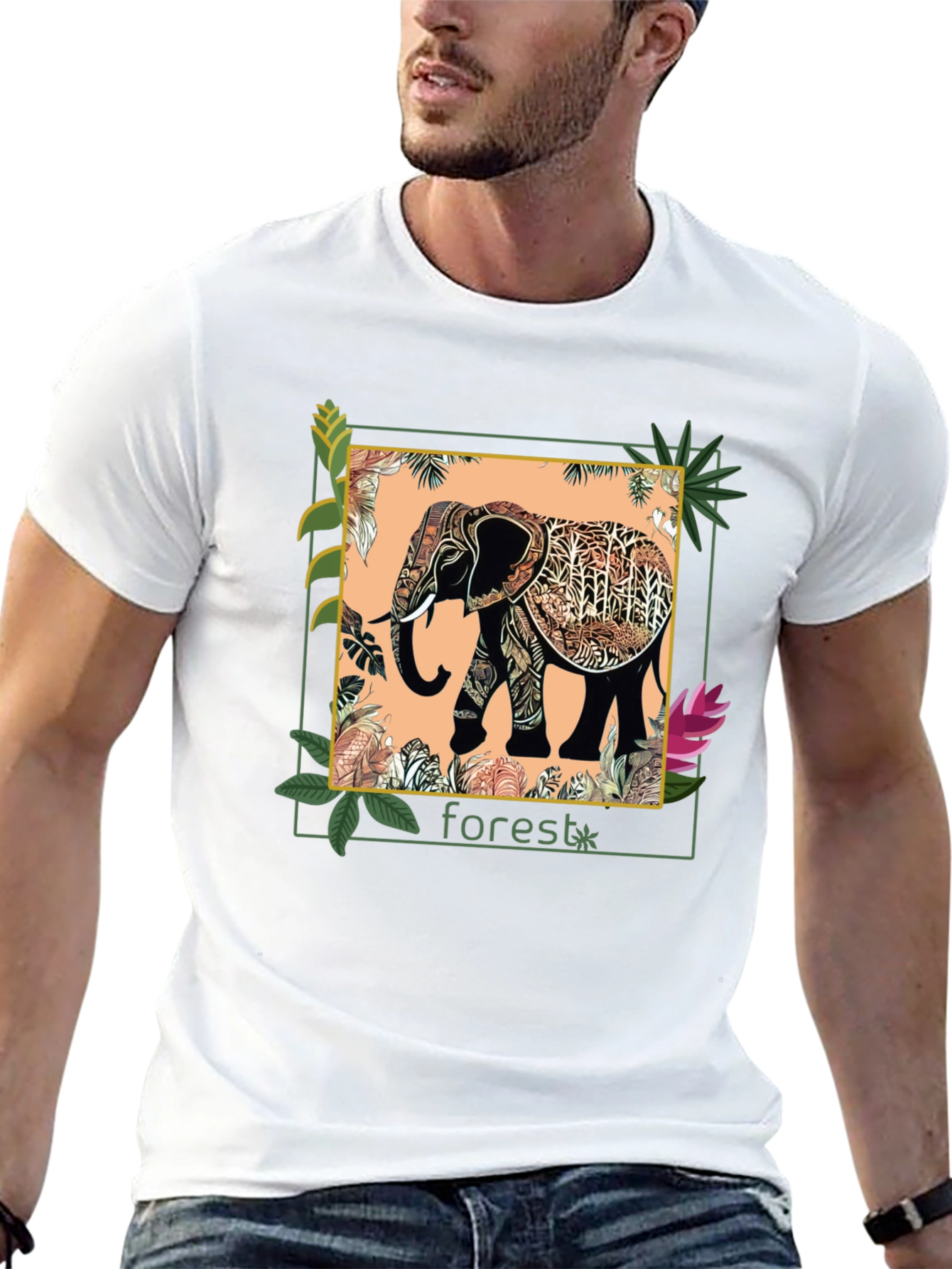 Black Elephant Forest Graphic Tee - Black view 13