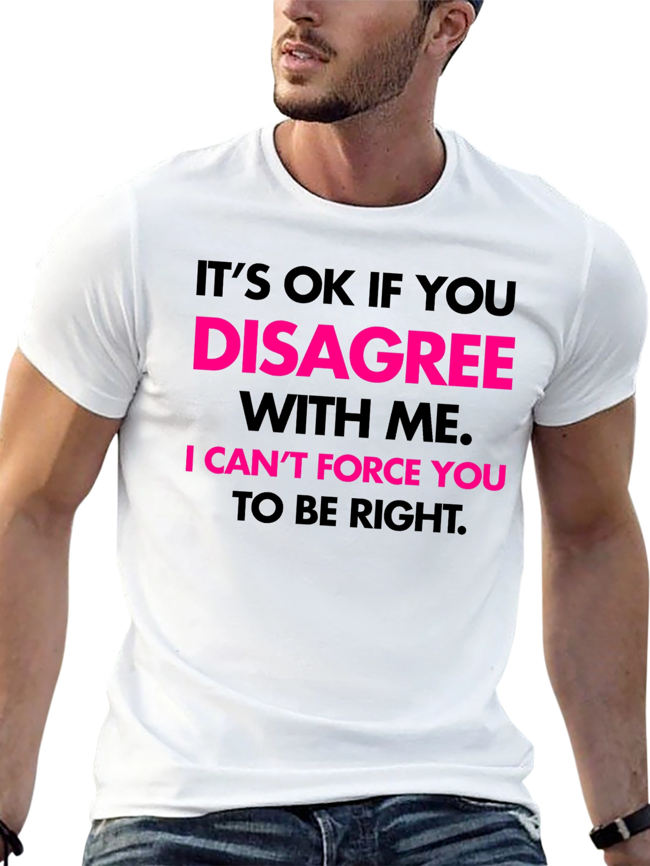 Black Humorous Graphic Tee - Disagree With Me view 13