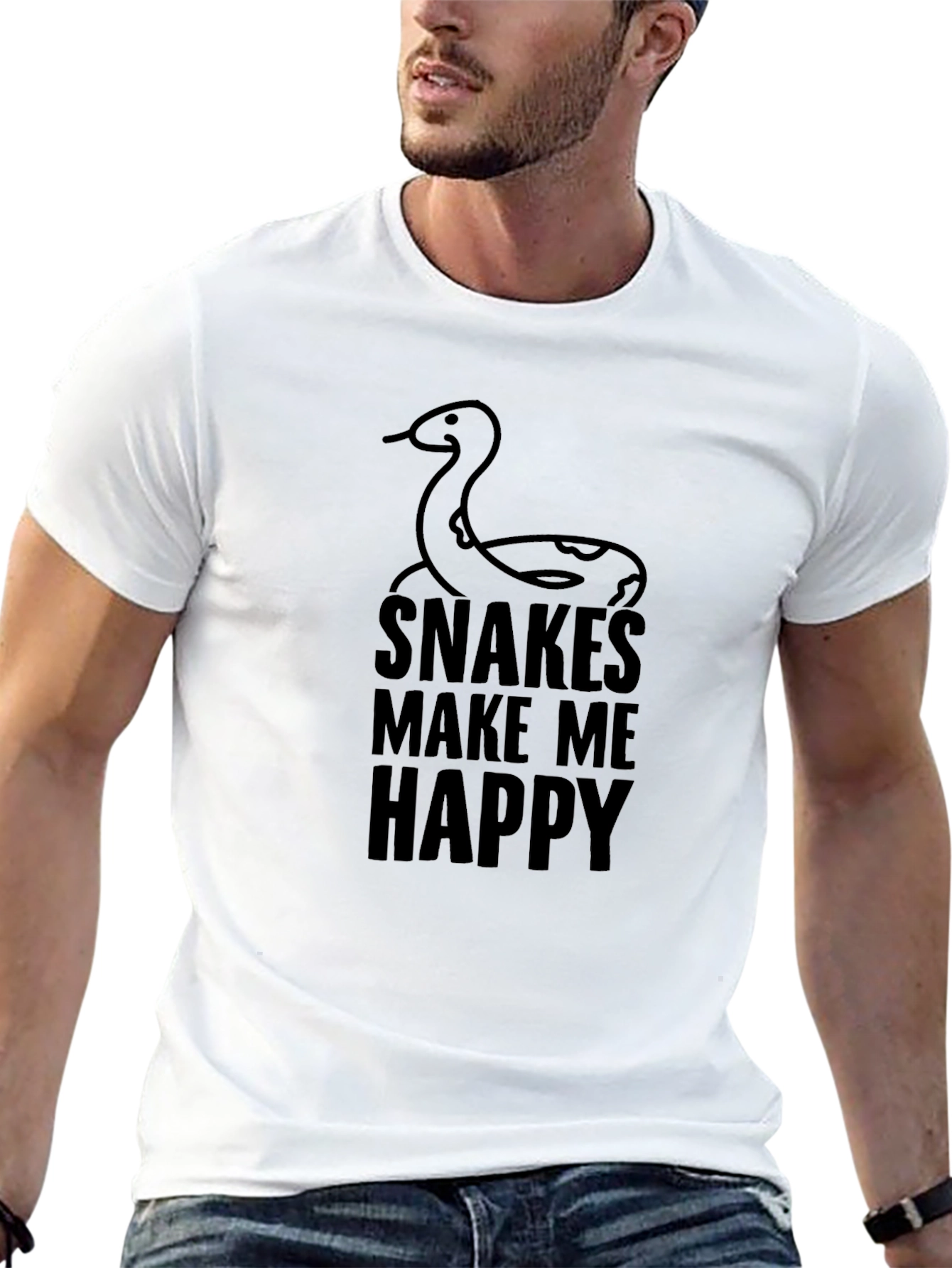 Black Snakes Make Me Happy Graphic T-Shirt view 13