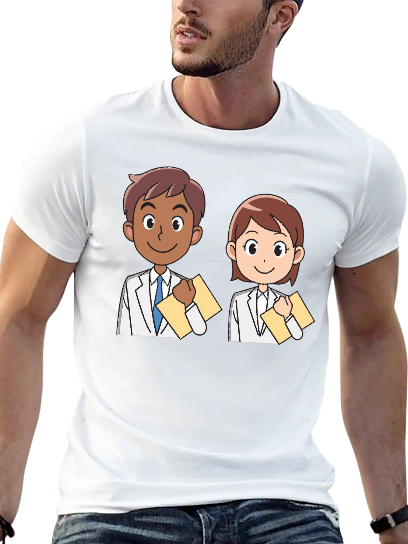 Black Cartoon Doctor T-Shirt view 13