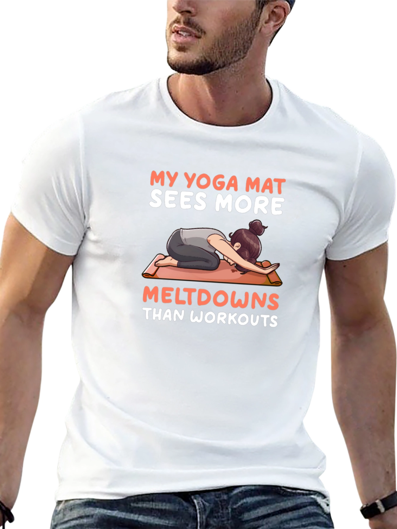 Black Yoga Mat Meltdown T-Shirt view 13