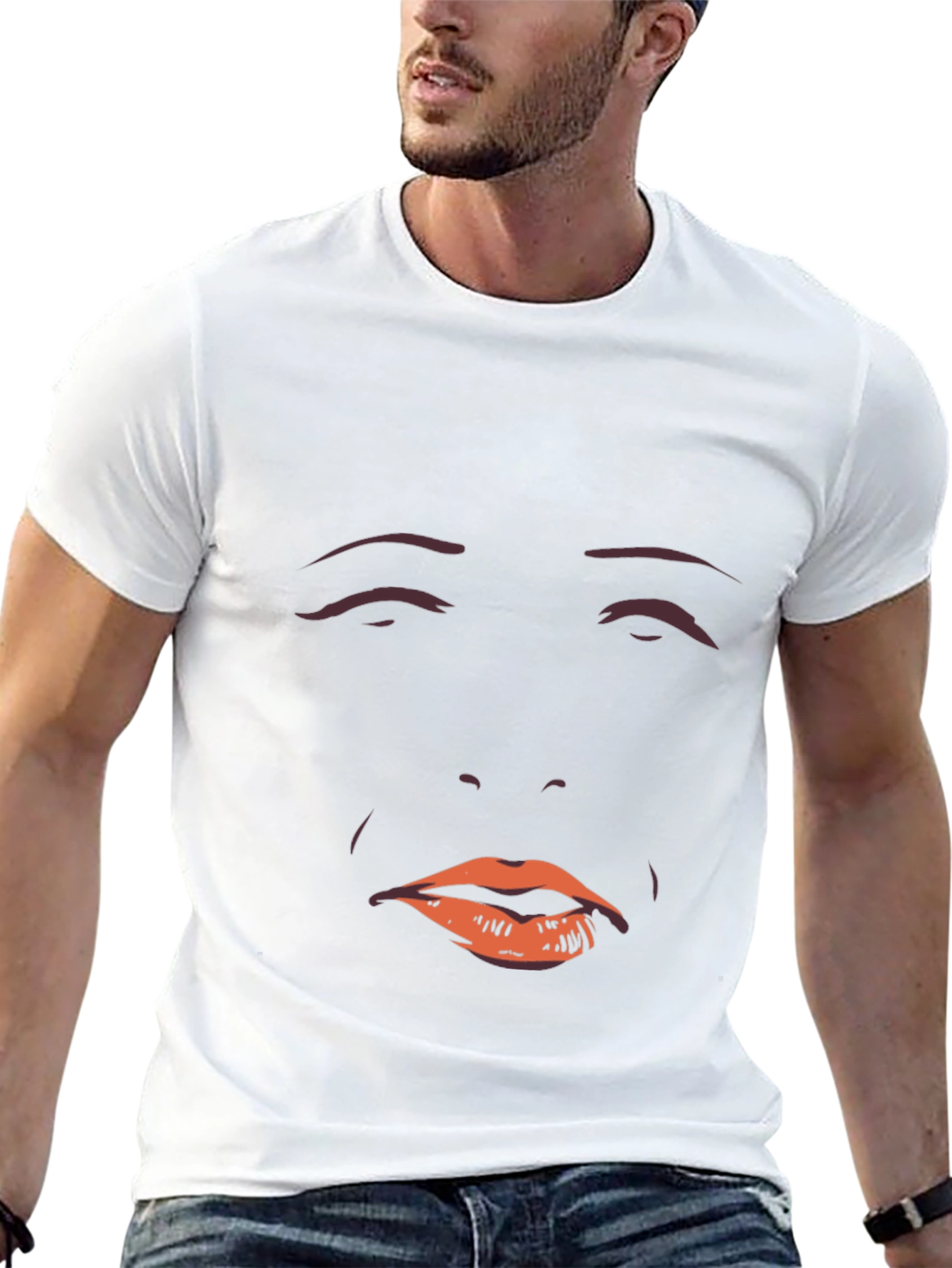 Black Mysterious Face Graphic Tee - Unisex Soft Cotton T-Shirt view 13