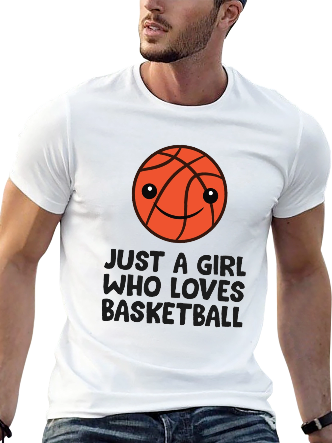 Black Just a Girl Who Loves Basketball T-Shirt view 13