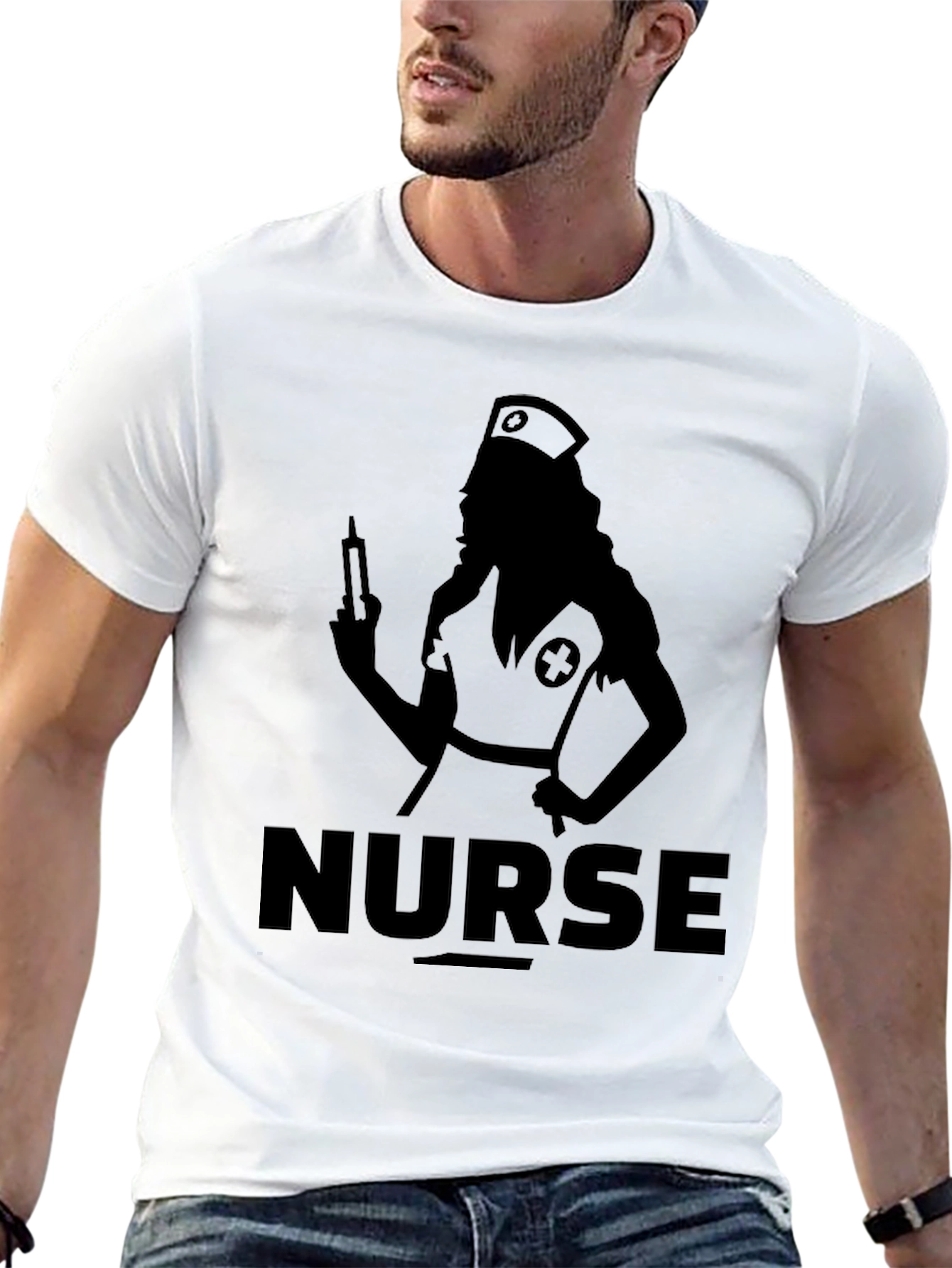 Black Nurse Silhouette Graphic Tee - Classic Black view 13