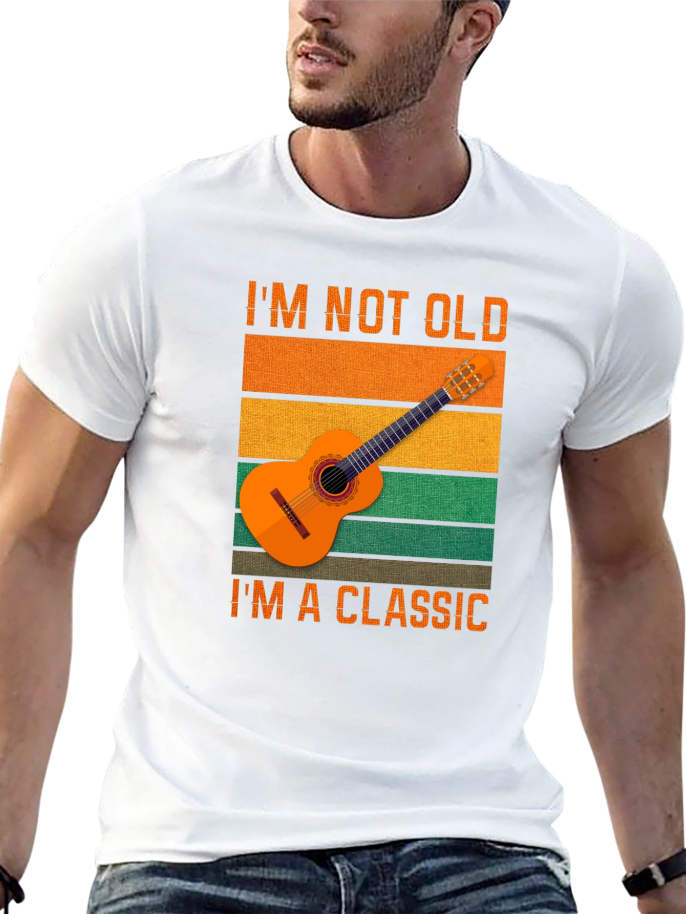 Black I'm Not Old I'm A Classic Guitar T-Shirt view 13