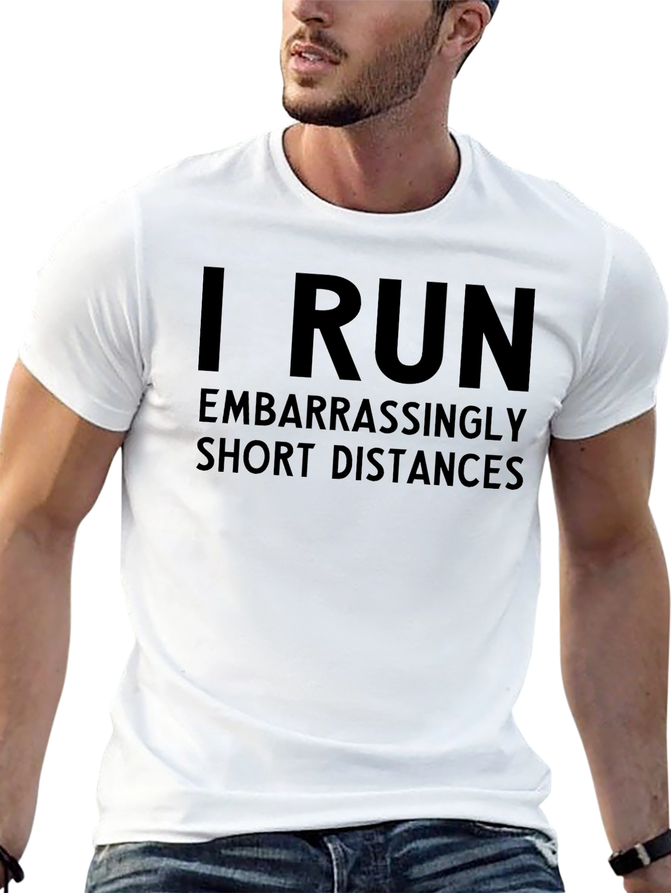 Black Funny Running T-Shirt - Short Distances view 13