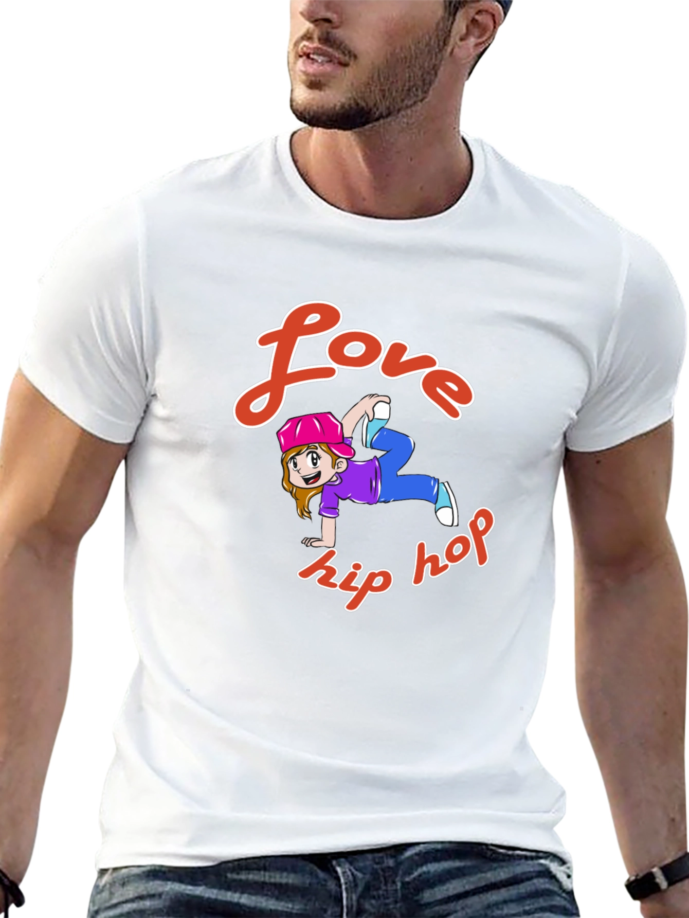 Black Love Hip Hop Graphic T-Shirt - Black Cotton Tee view 13