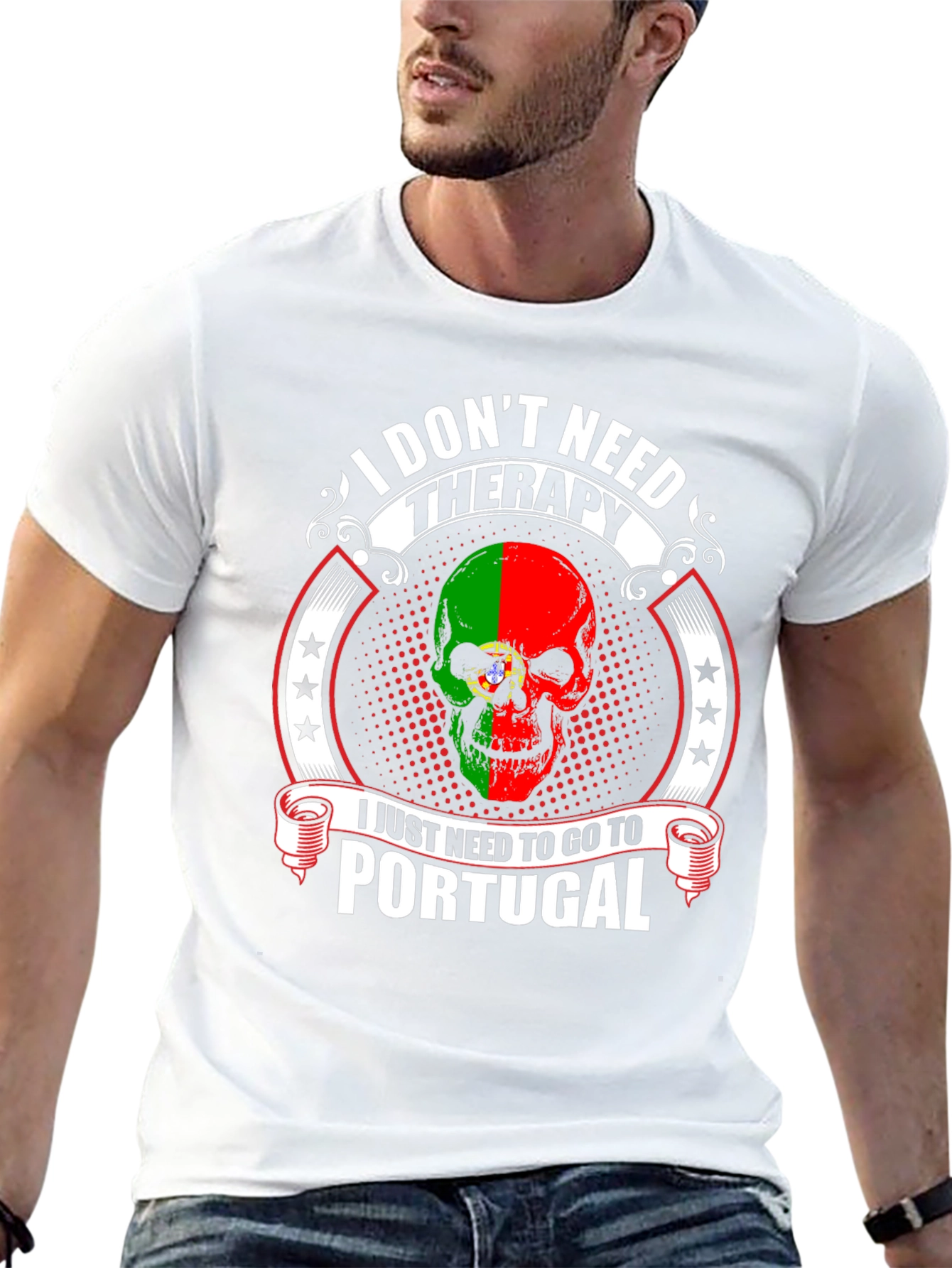 Portugal Skull T-Shirt - Therapy Alternative Tee - 13