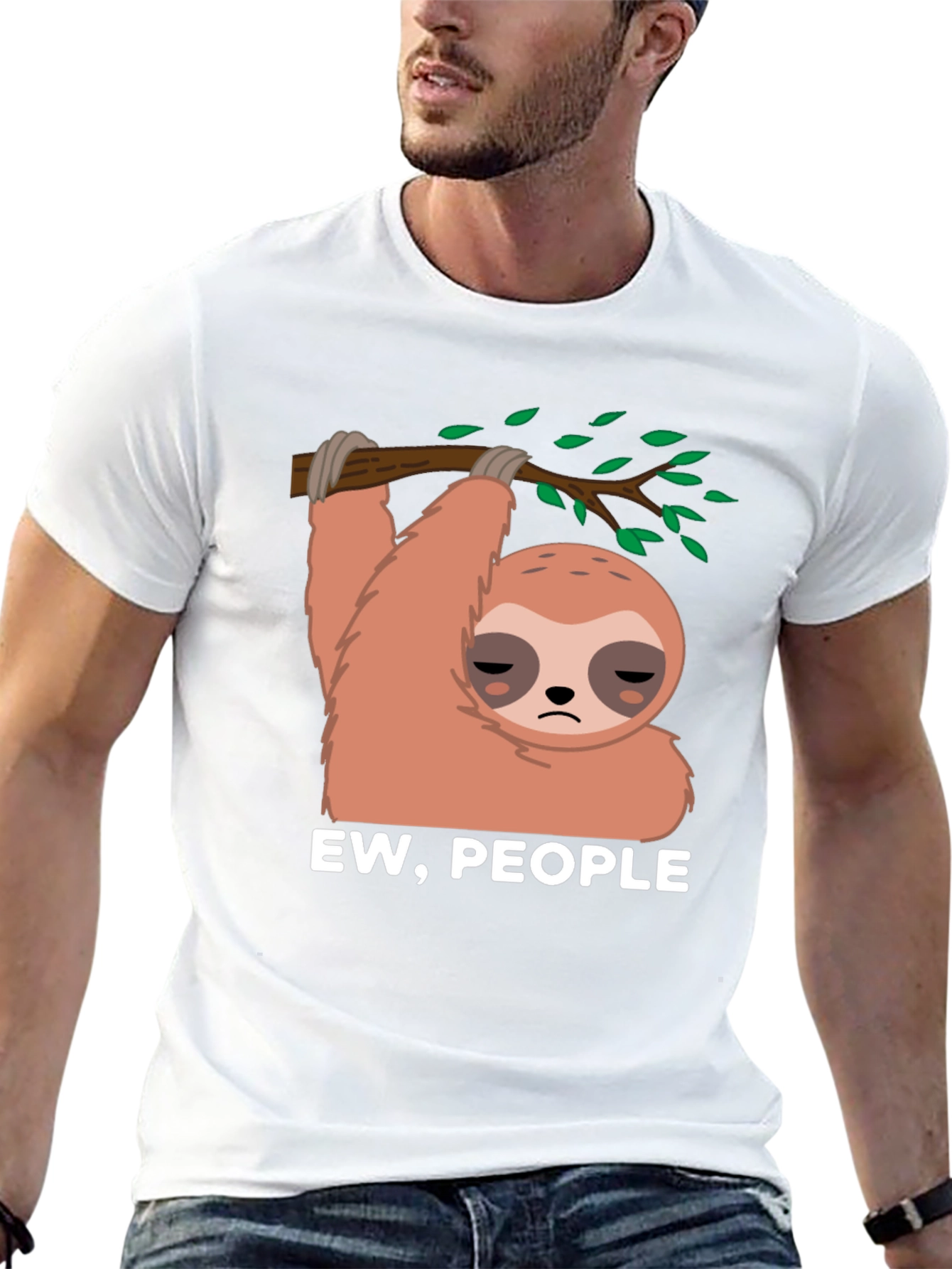 Black Ew, People Sloth Graphic Tee view 13