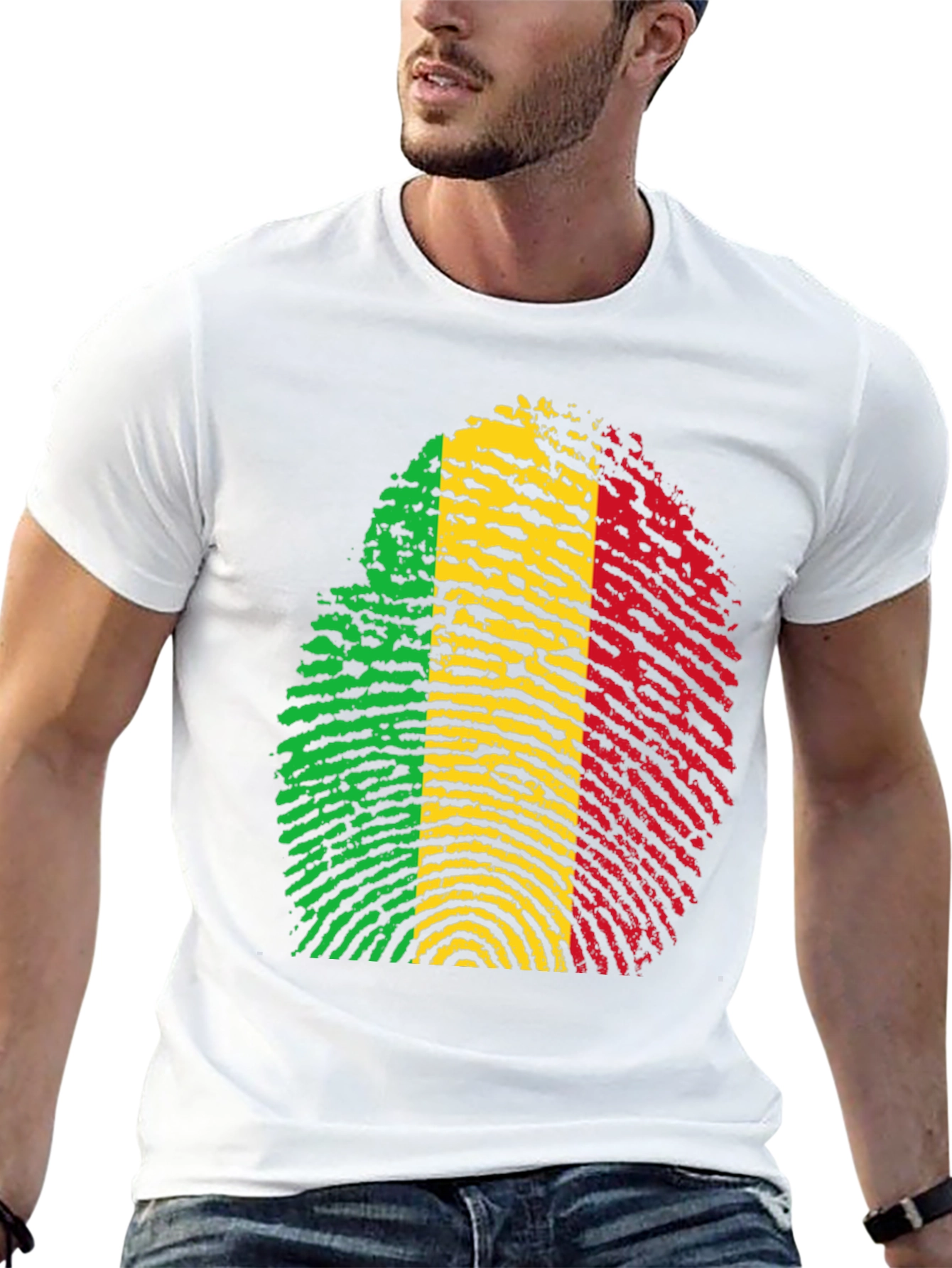 Black Rasta Fingerprint Graphic T-Shirt - Black view 13