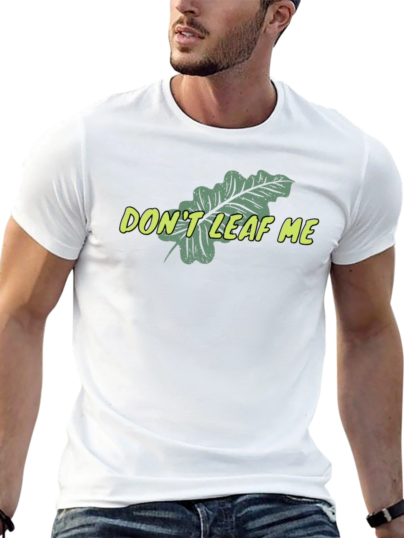Black Don't Leaf Me Black Graphic T-Shirt - Novelty Pun Tee view 13