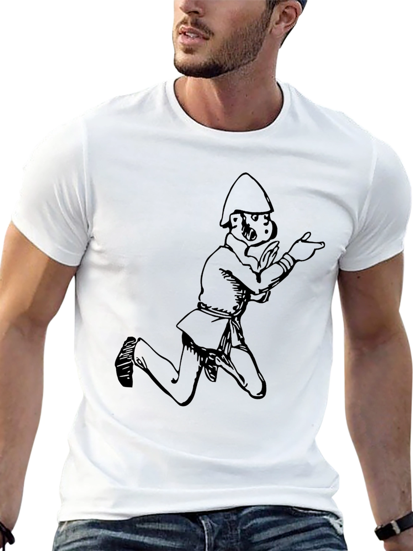 Black Sketch Art Graphic Print Tee - Black view 13