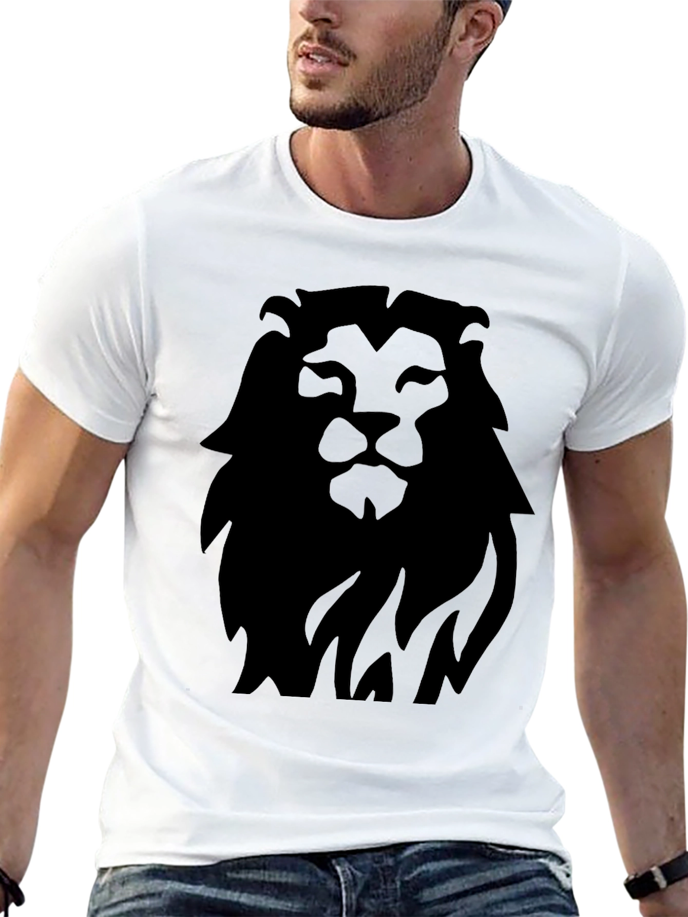 Black Lion Graphic Tee - Bold Black Print view 13